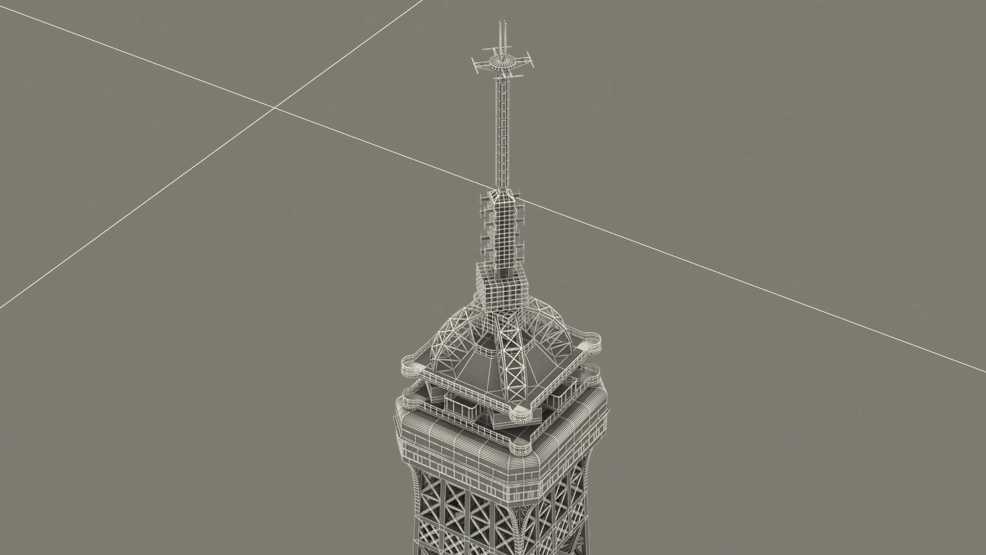 3D Eiffel Tower on Map France