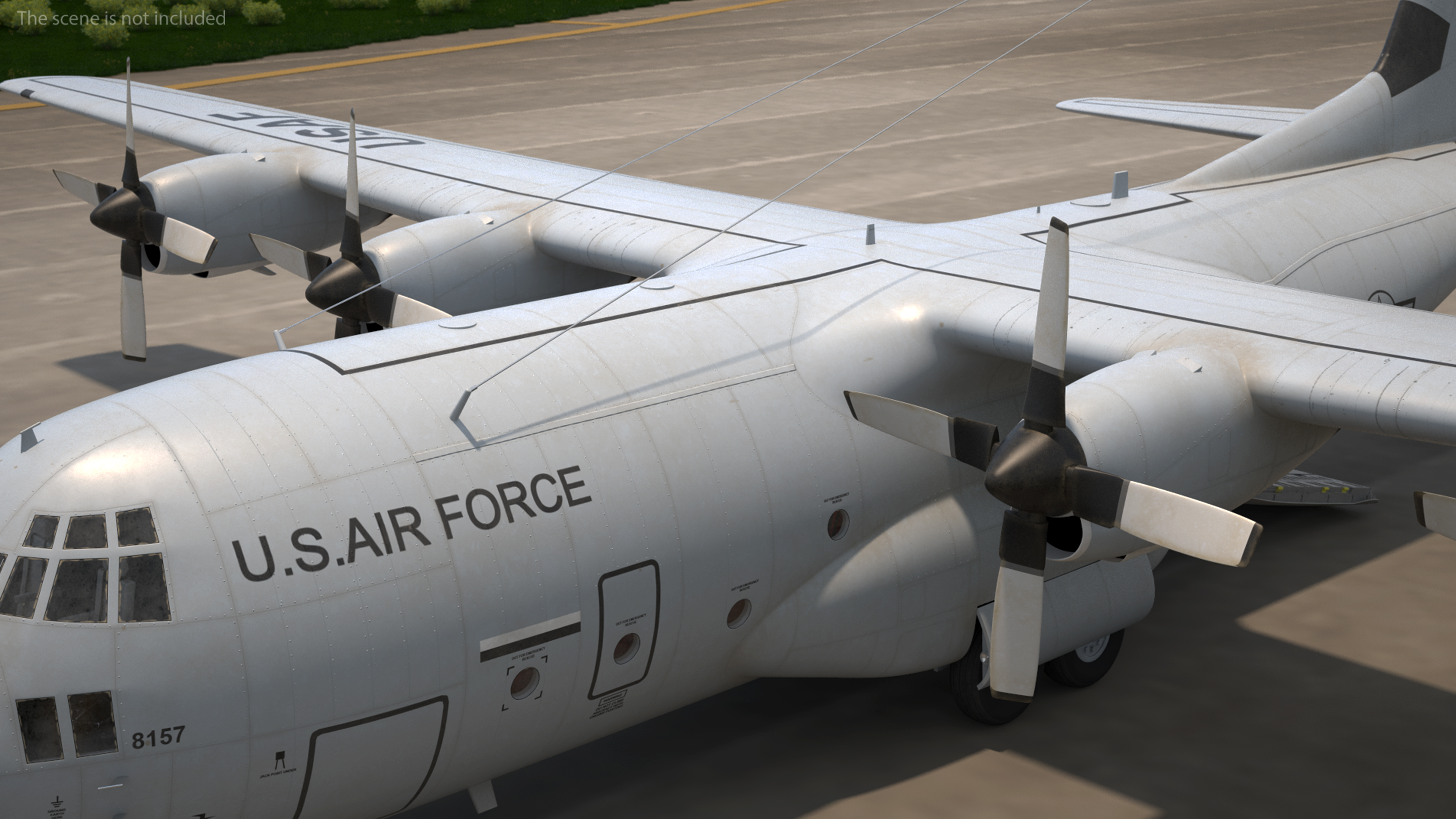 3D Lockheed C 130 Hercules US Military Transport with Humvee M1151 model