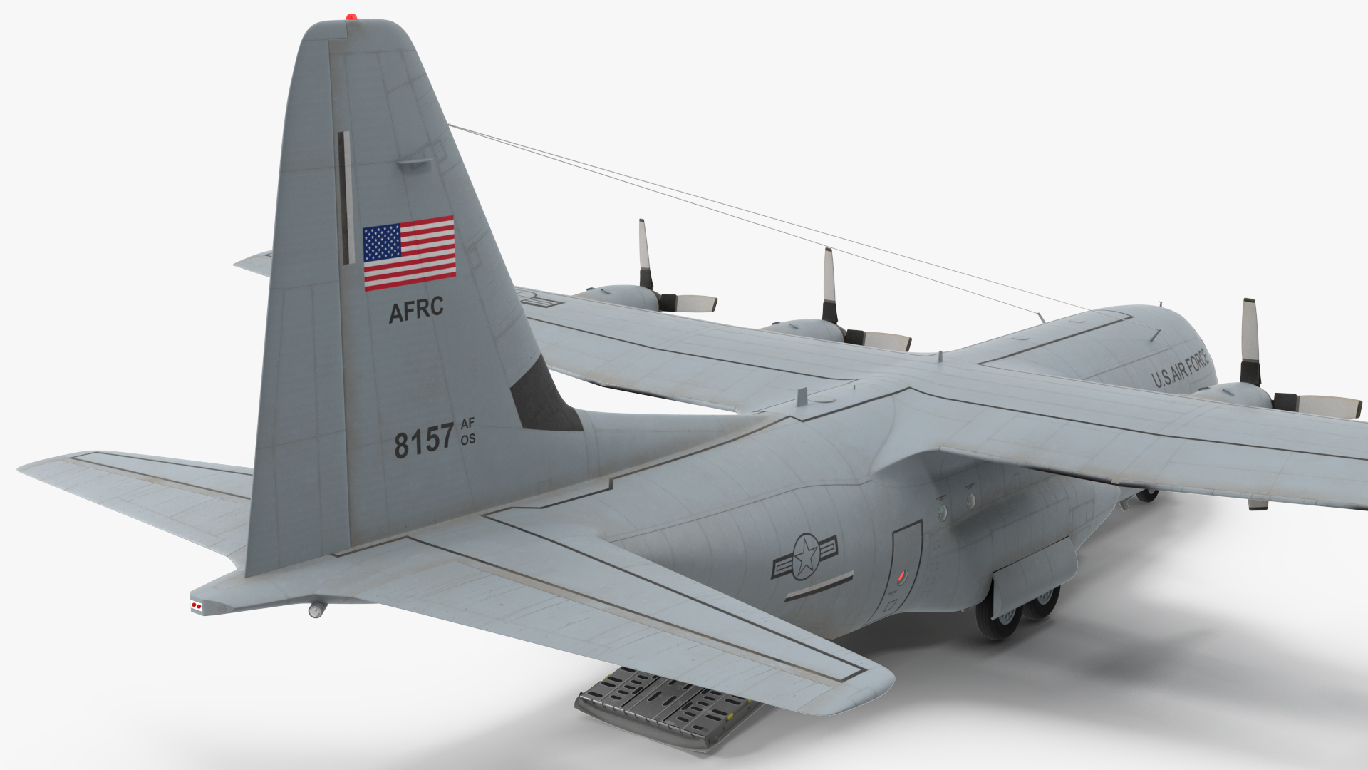 3D Lockheed C 130 Hercules US Military Transport with Humvee M1151 model