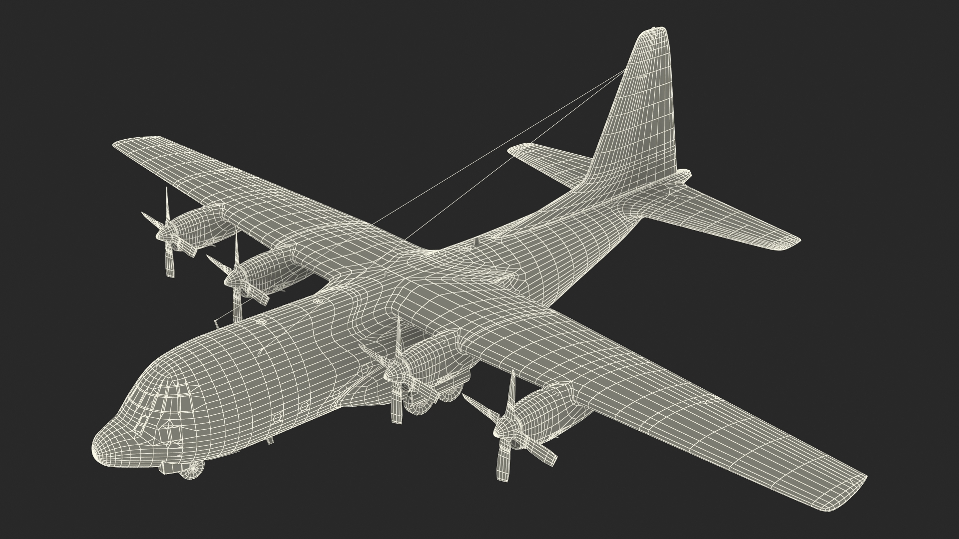 3D Lockheed C 130 Hercules US Military Transport with Humvee M1151 model