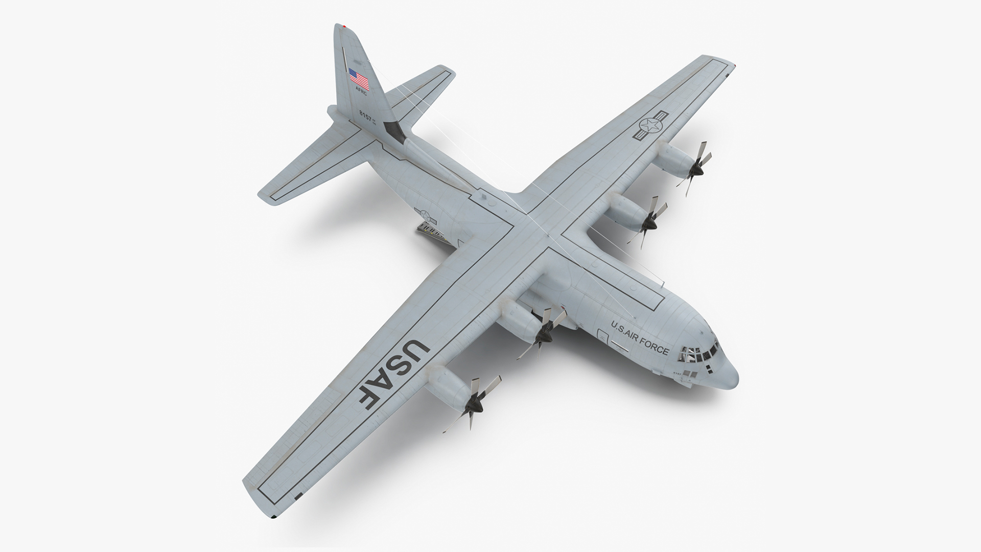 3D Lockheed C 130 Hercules US Military Transport with Humvee M1151 model