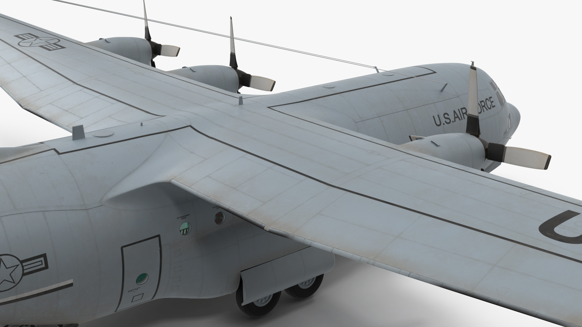 3D Lockheed C 130 Hercules US Military Transport with Humvee M1151 model
