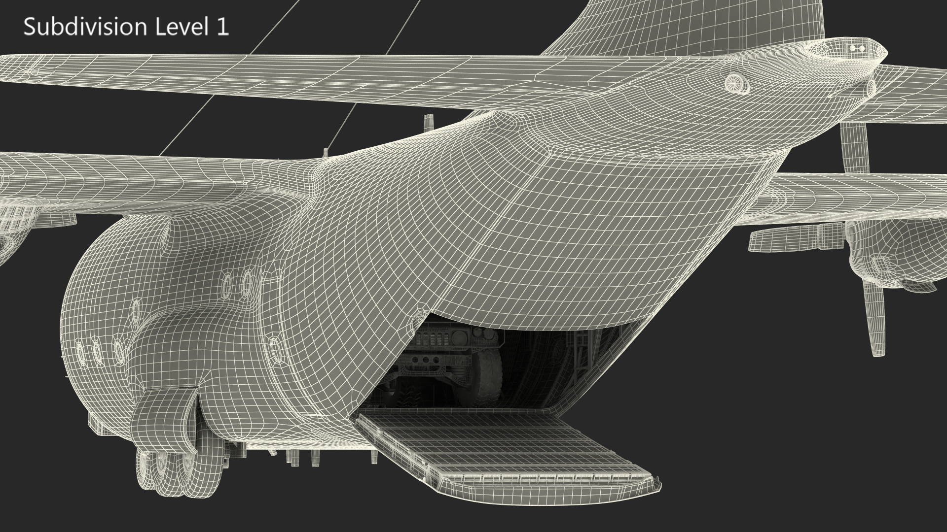 3D Lockheed C 130 Hercules US Military Transport with Humvee M1151 model