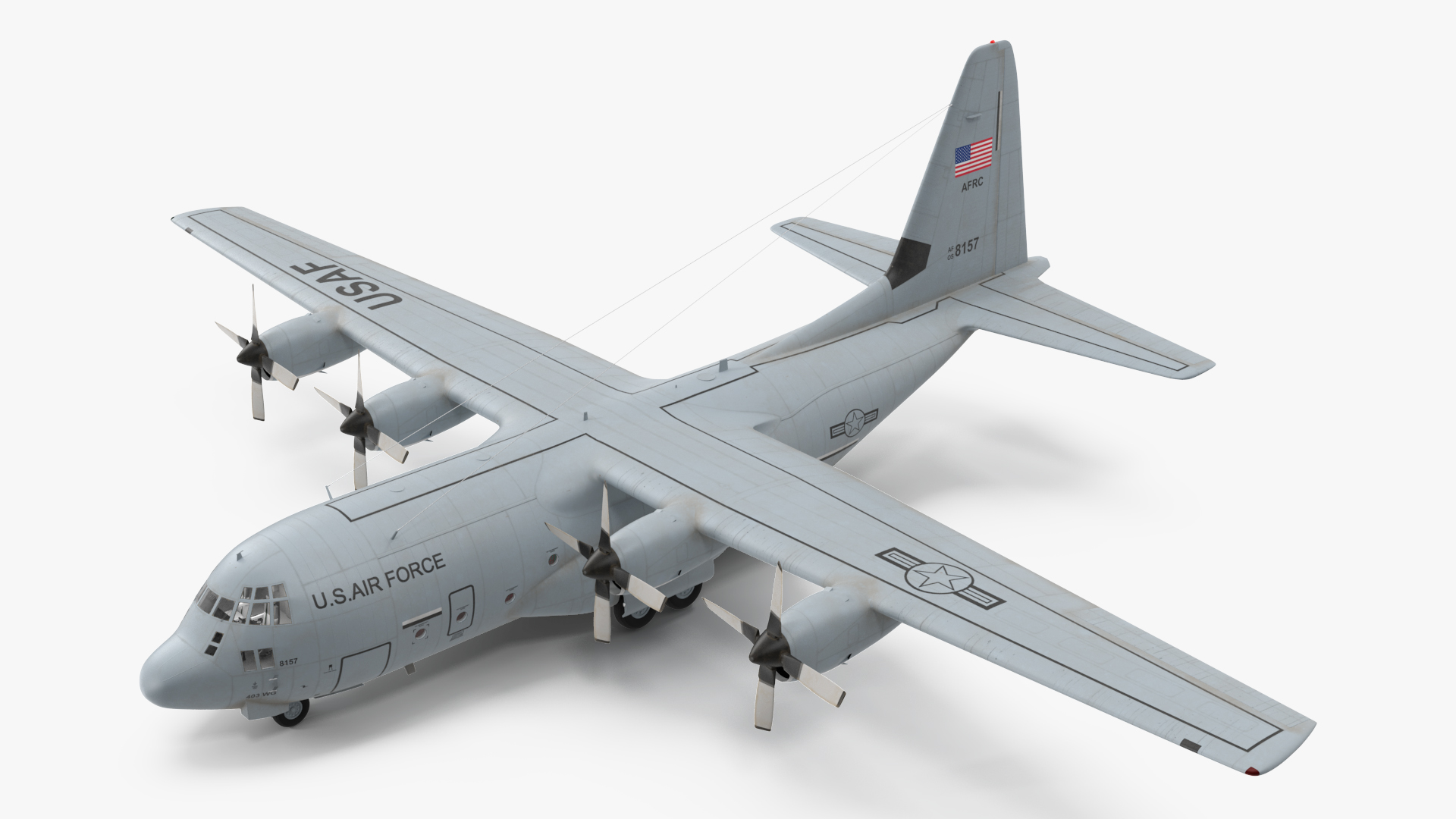 3D Lockheed C 130 Hercules US Military Transport with Humvee M1151 model
