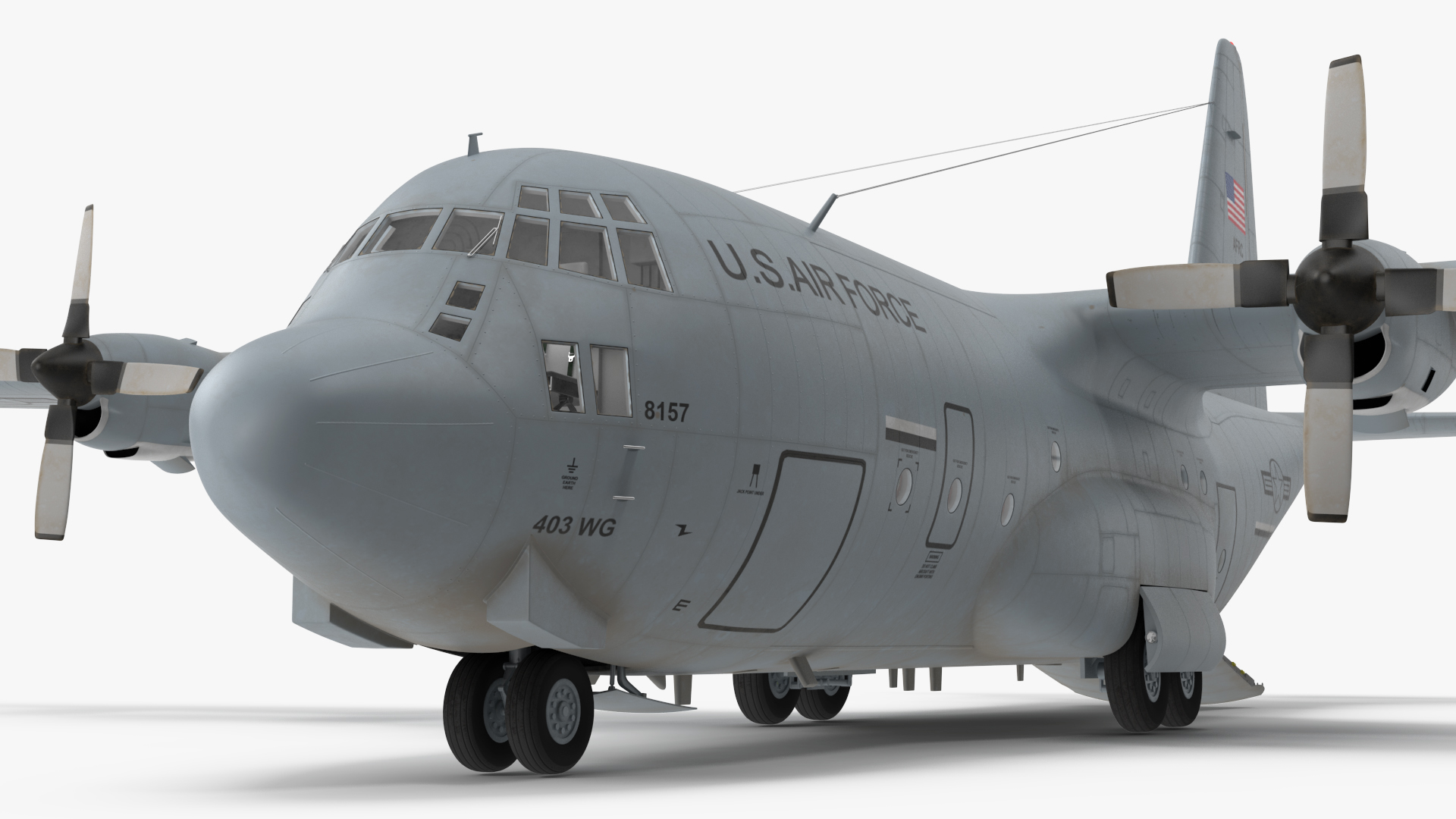 3D Lockheed C 130 Hercules US Military Transport with Humvee M1151 model