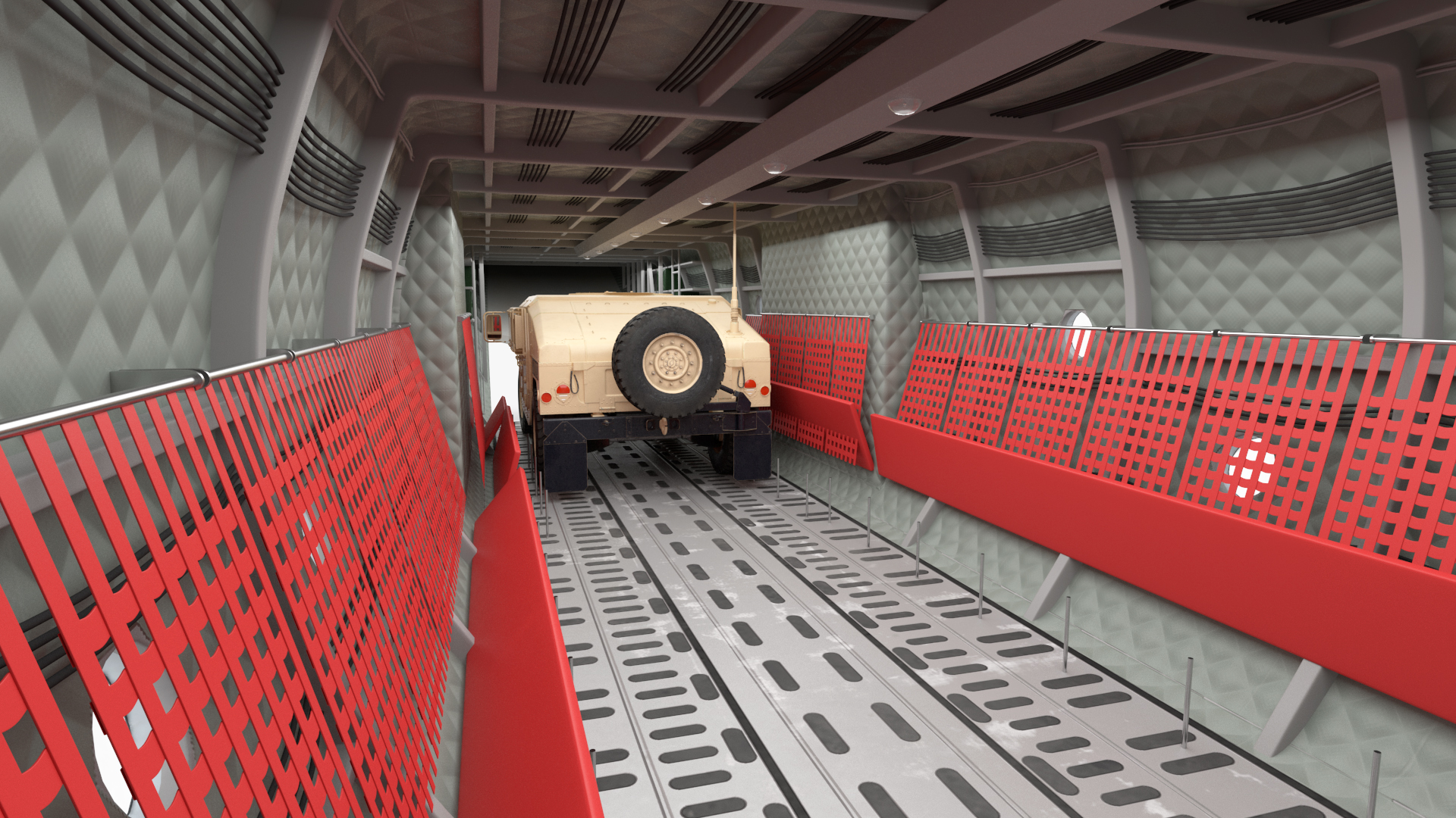 3D Lockheed C 130 Hercules US Military Transport with Humvee M1151 model