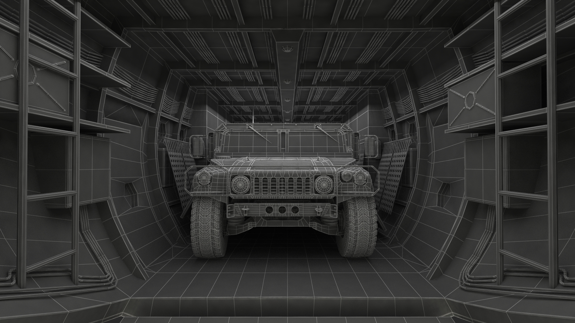 3D Lockheed C 130 Hercules US Military Transport with Humvee M1151 model