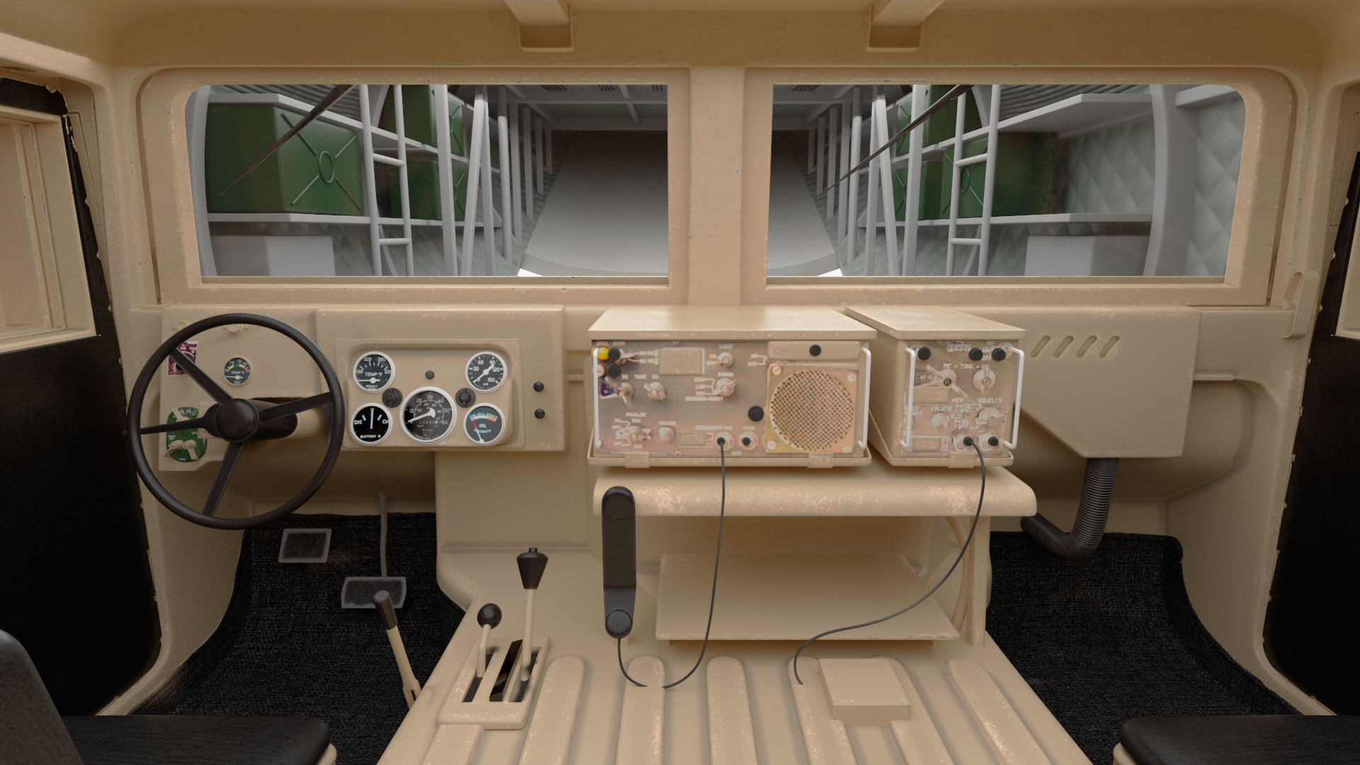 3D Lockheed C 130 Hercules US Military Transport with Humvee M1151 model