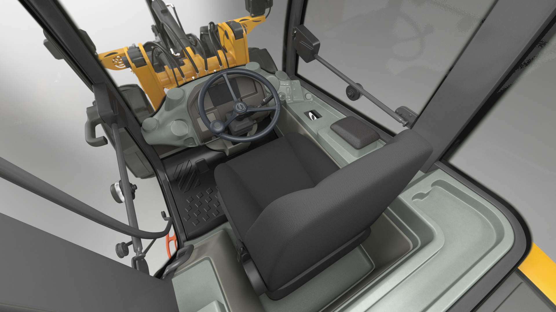 3D Volvo L25 Electric Loader with Material Handling Arm Simple Interior model