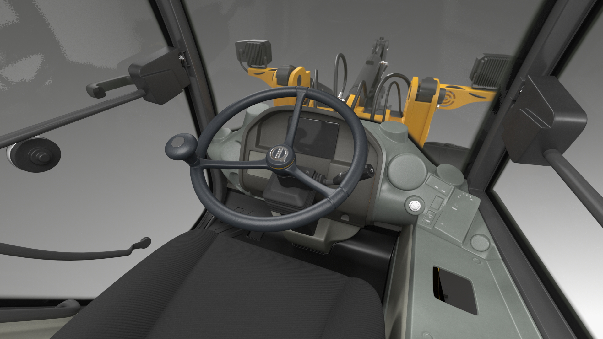 3D Volvo L25 Electric Loader with Material Handling Arm Simple Interior model