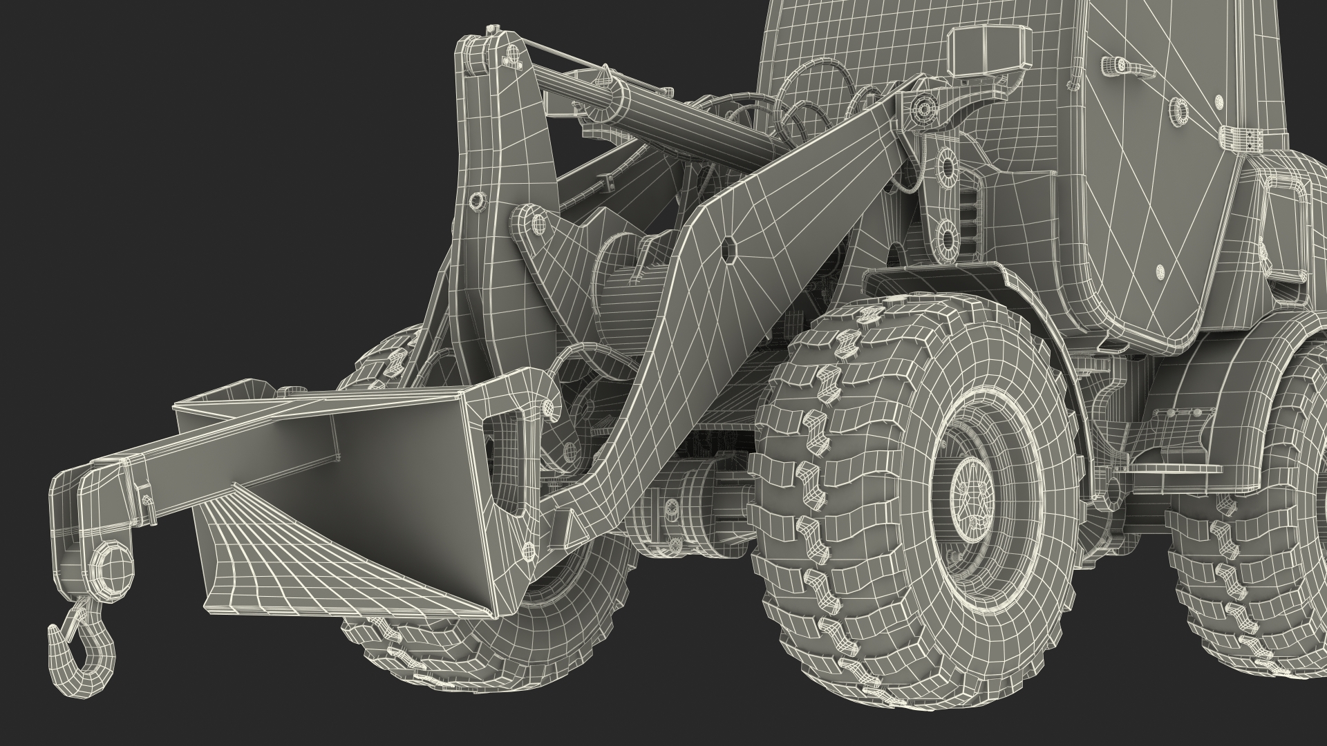 3D Volvo L25 Electric Loader with Material Handling Arm Simple Interior model