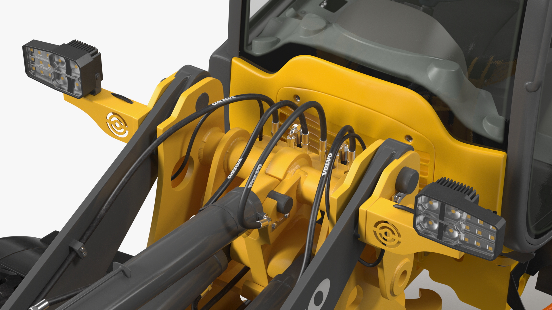 3D Volvo L25 Electric Loader with Material Handling Arm Simple Interior model