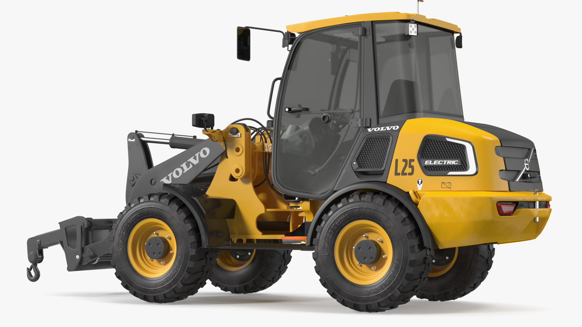 3D Volvo L25 Electric Loader with Material Handling Arm Simple Interior model