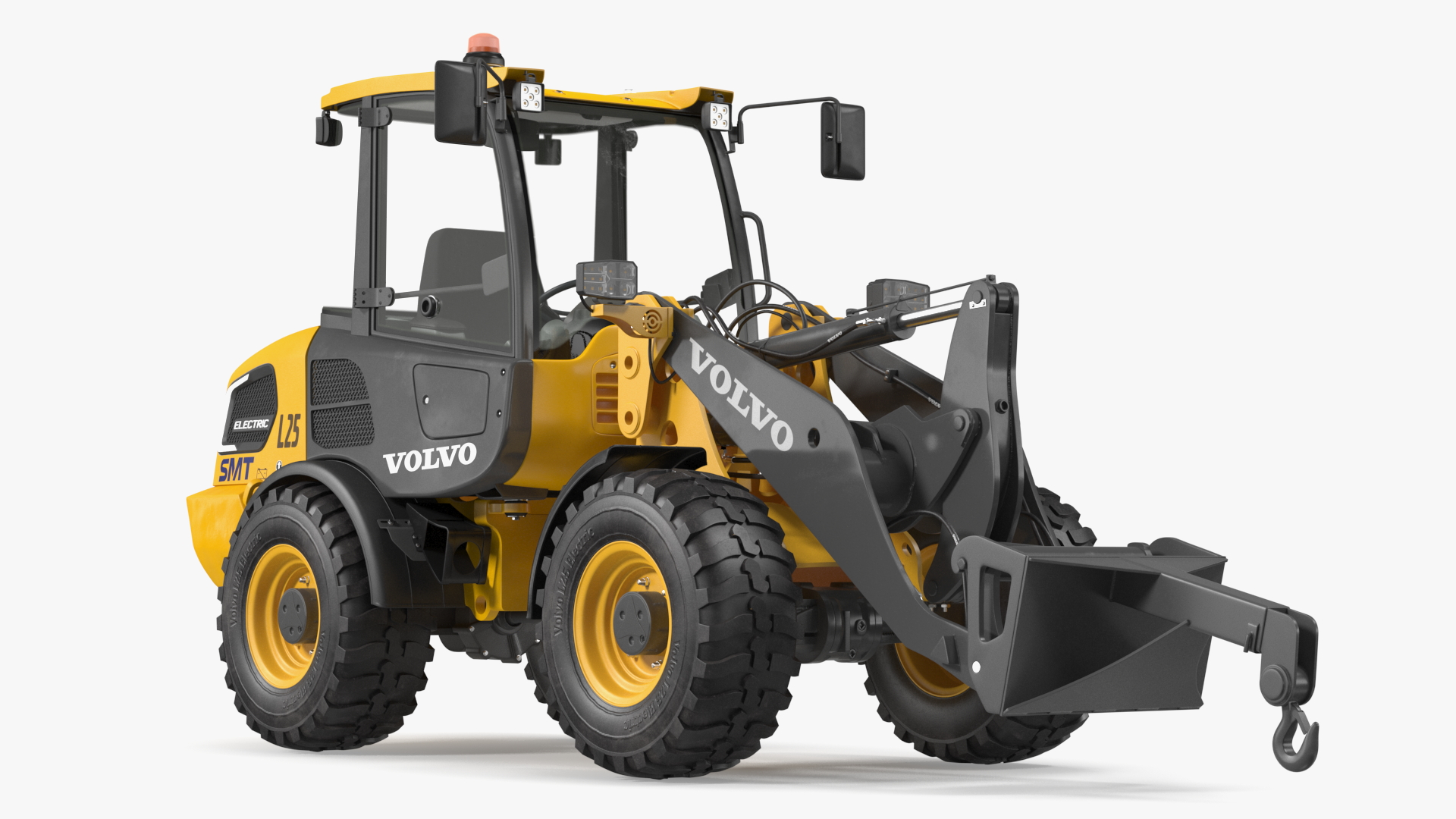 3D Volvo L25 Electric Loader with Material Handling Arm Simple Interior model