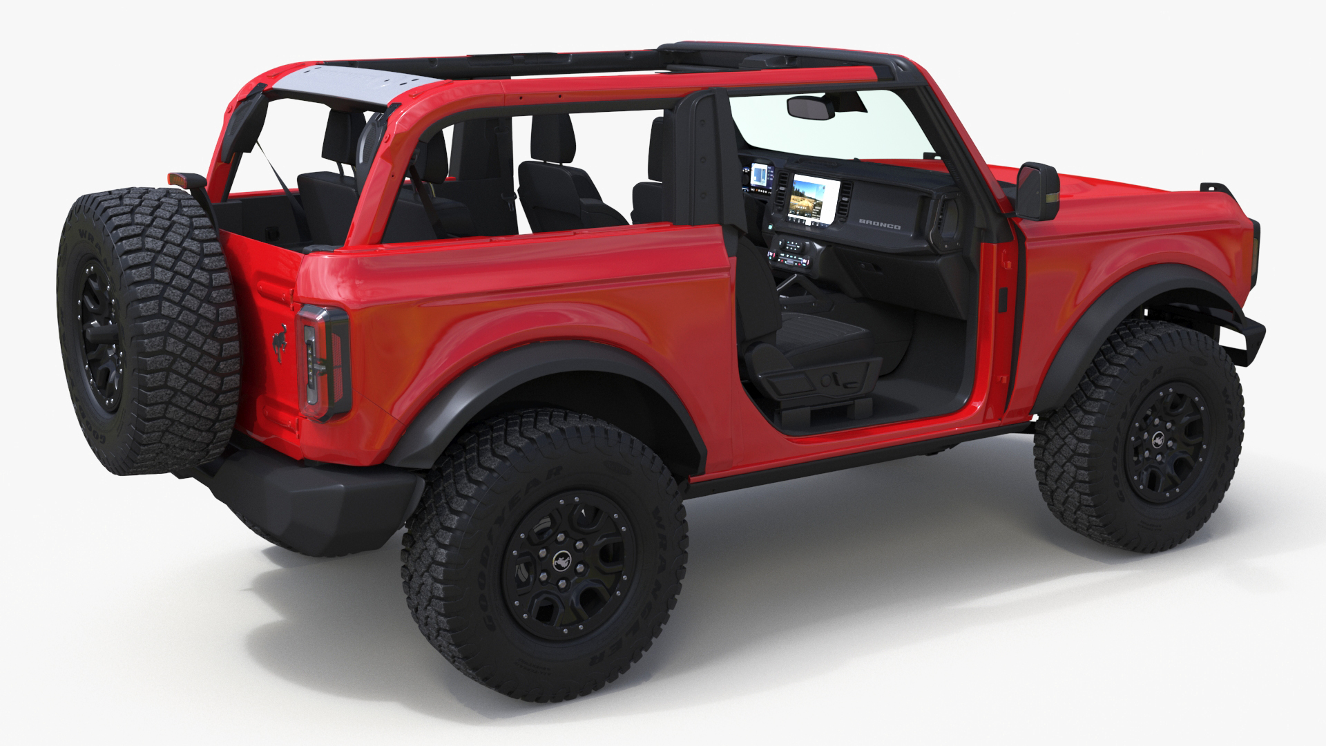 3D 4X4 Ford Bronco Two Door Race Red model