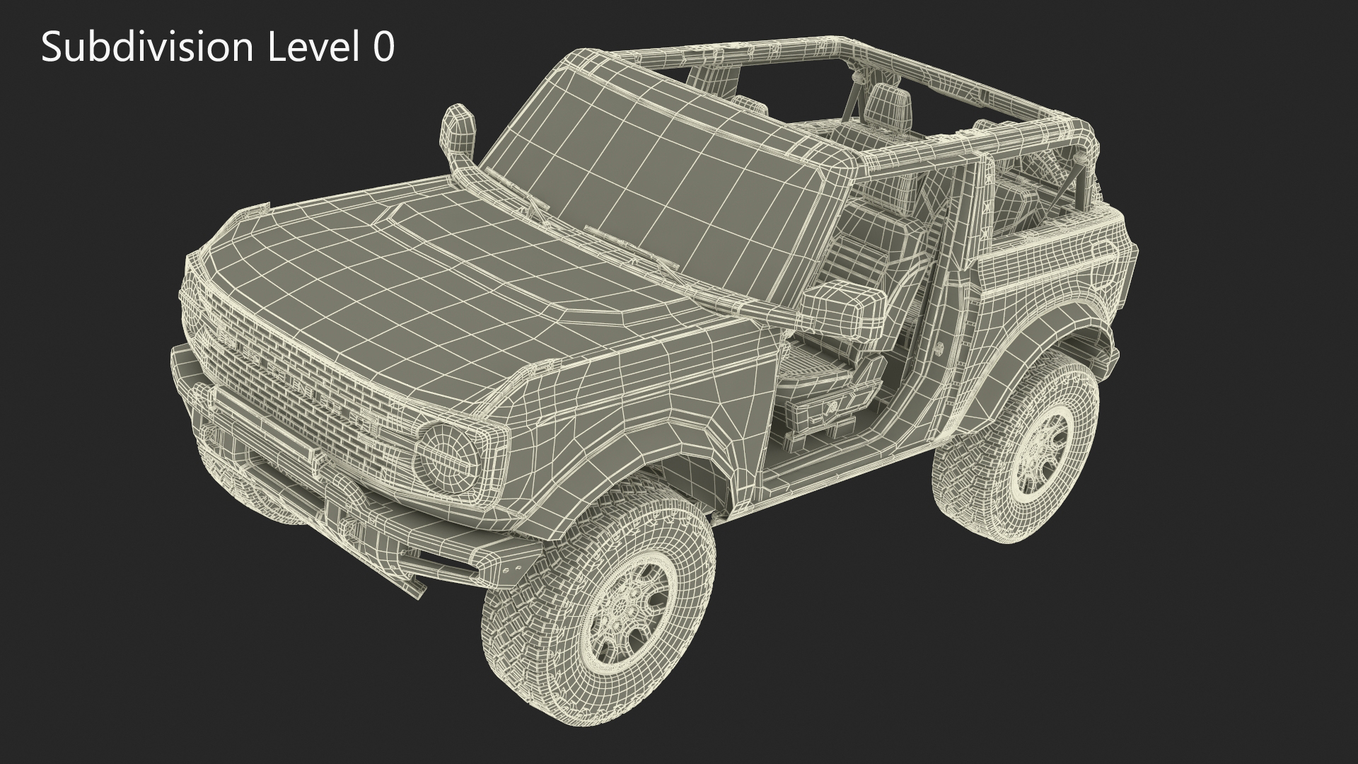 3D 4X4 Ford Bronco Two Door Race Red model