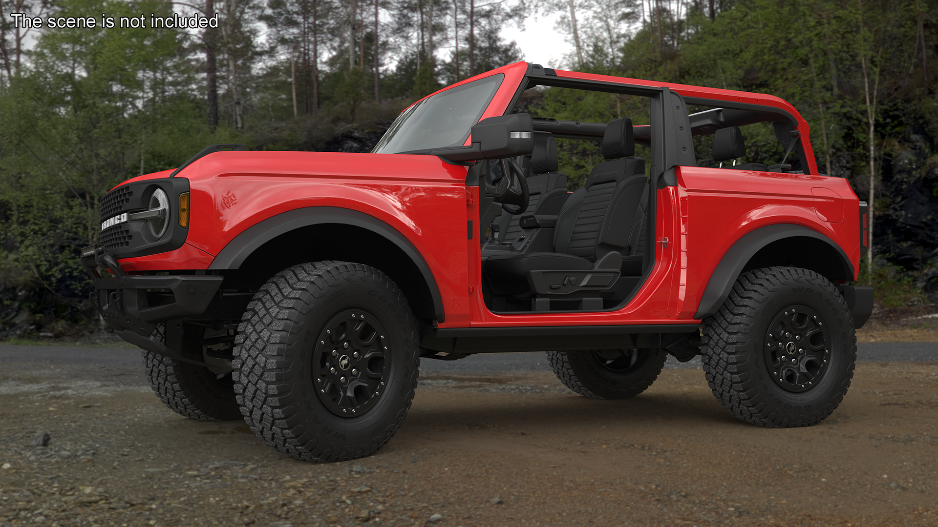 3D 4X4 Ford Bronco Two Door Race Red model
