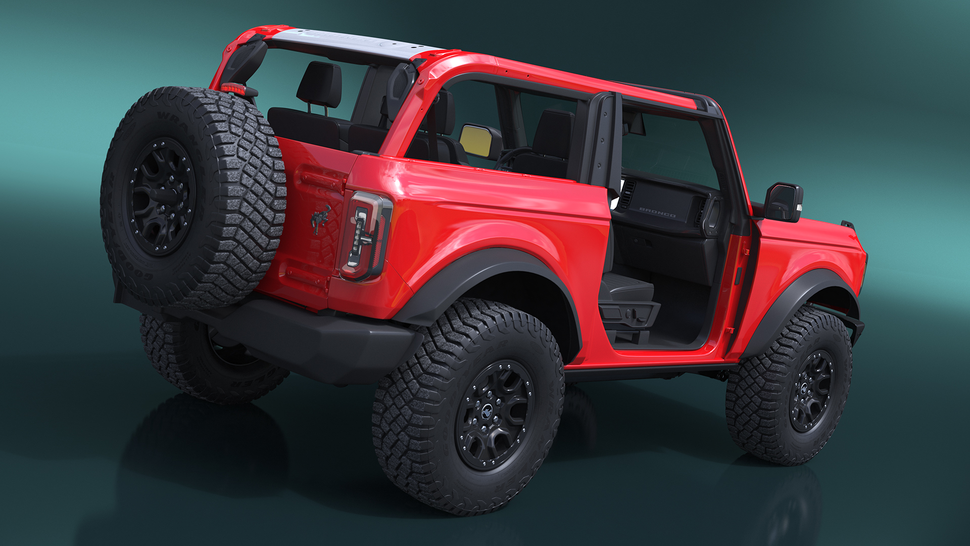3D 4X4 Ford Bronco Two Door Race Red model