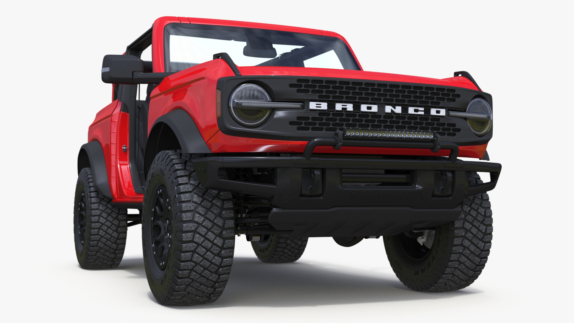 3D 4X4 Ford Bronco Two Door Race Red model