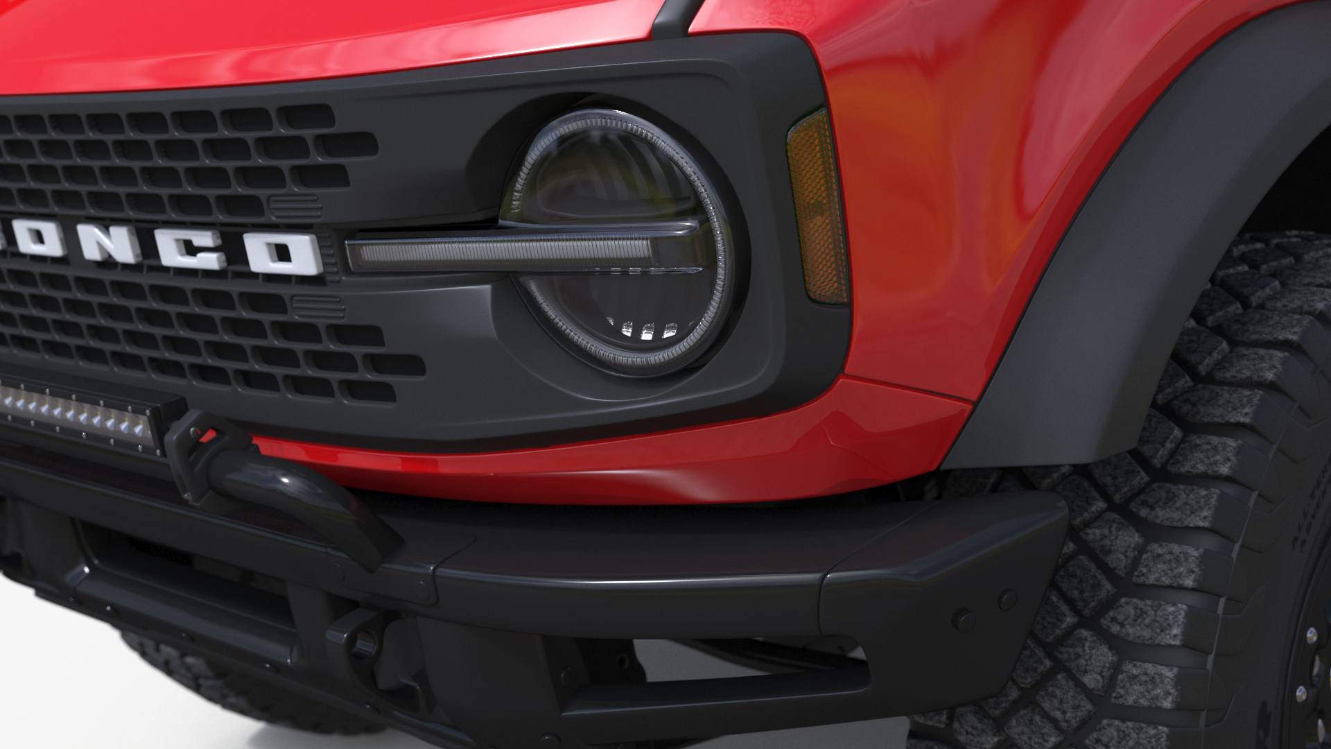 3D 4X4 Ford Bronco Two Door Race Red model