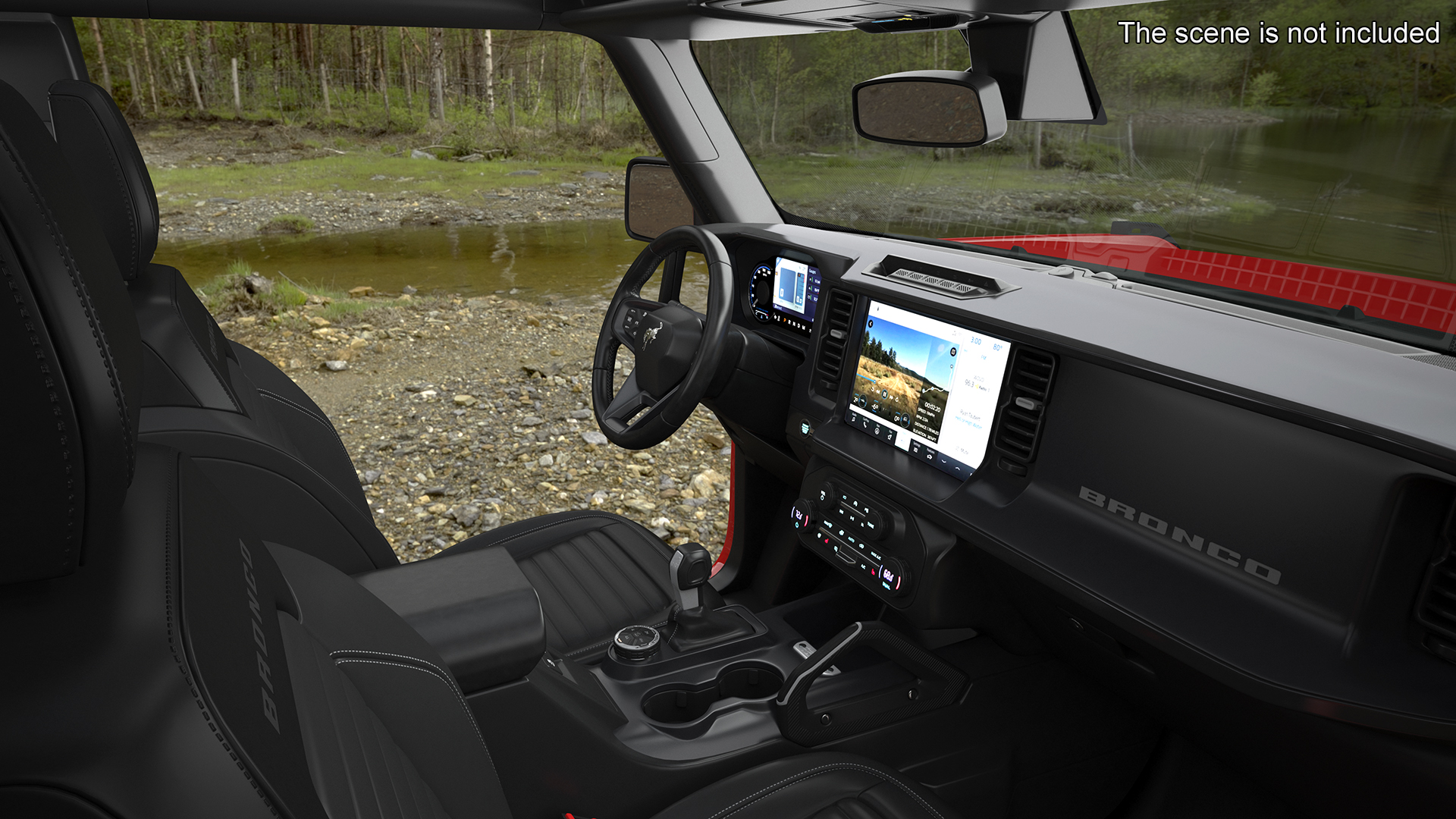 3D 4X4 Ford Bronco Two Door Race Red model