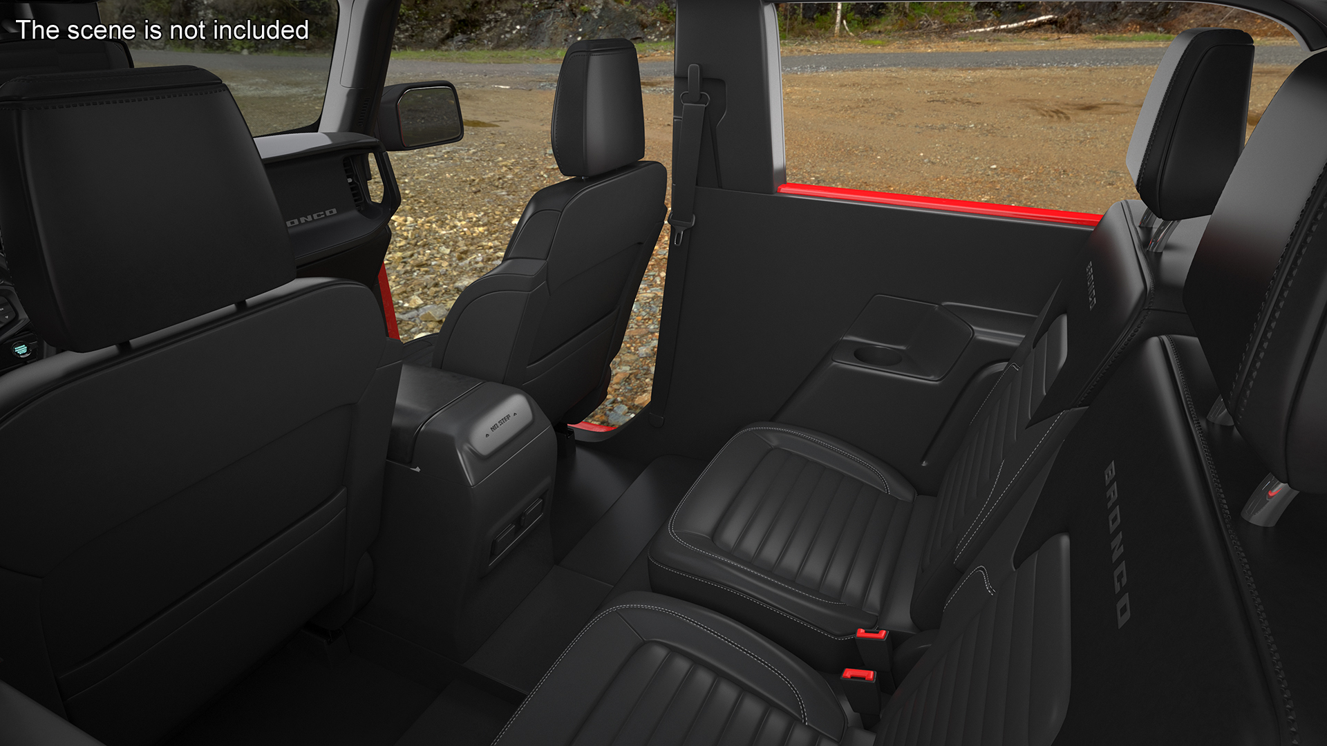 3D 4X4 Ford Bronco Two Door Race Red model