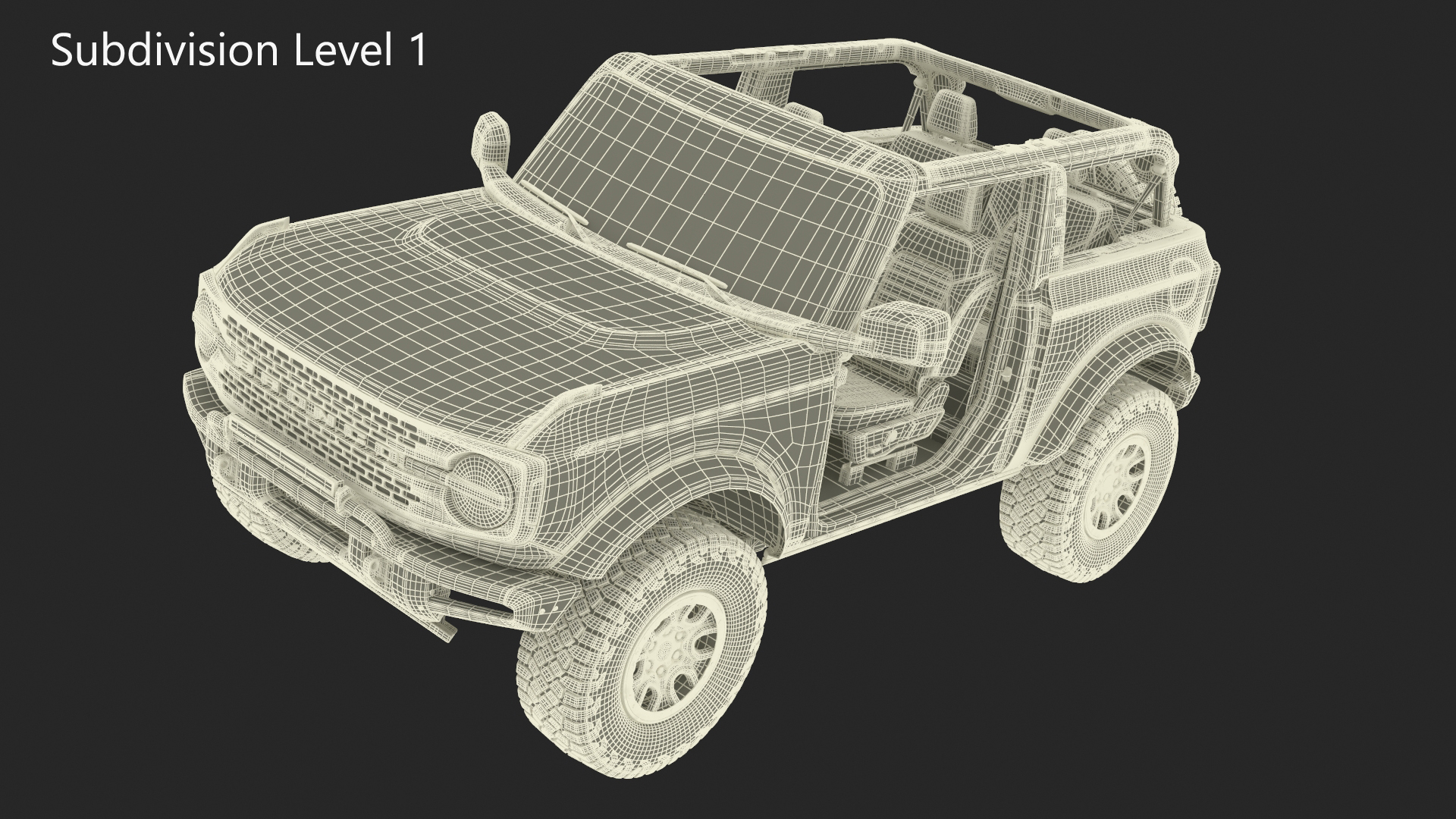 3D 4X4 Ford Bronco Two Door Race Red model