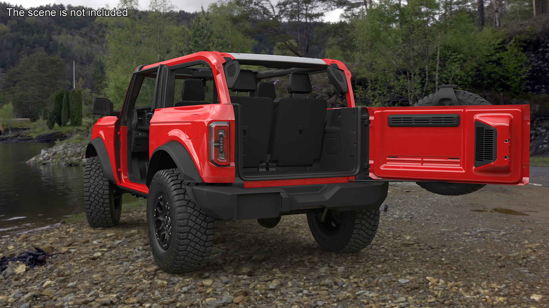 3D 4X4 Ford Bronco Two Door Race Red model