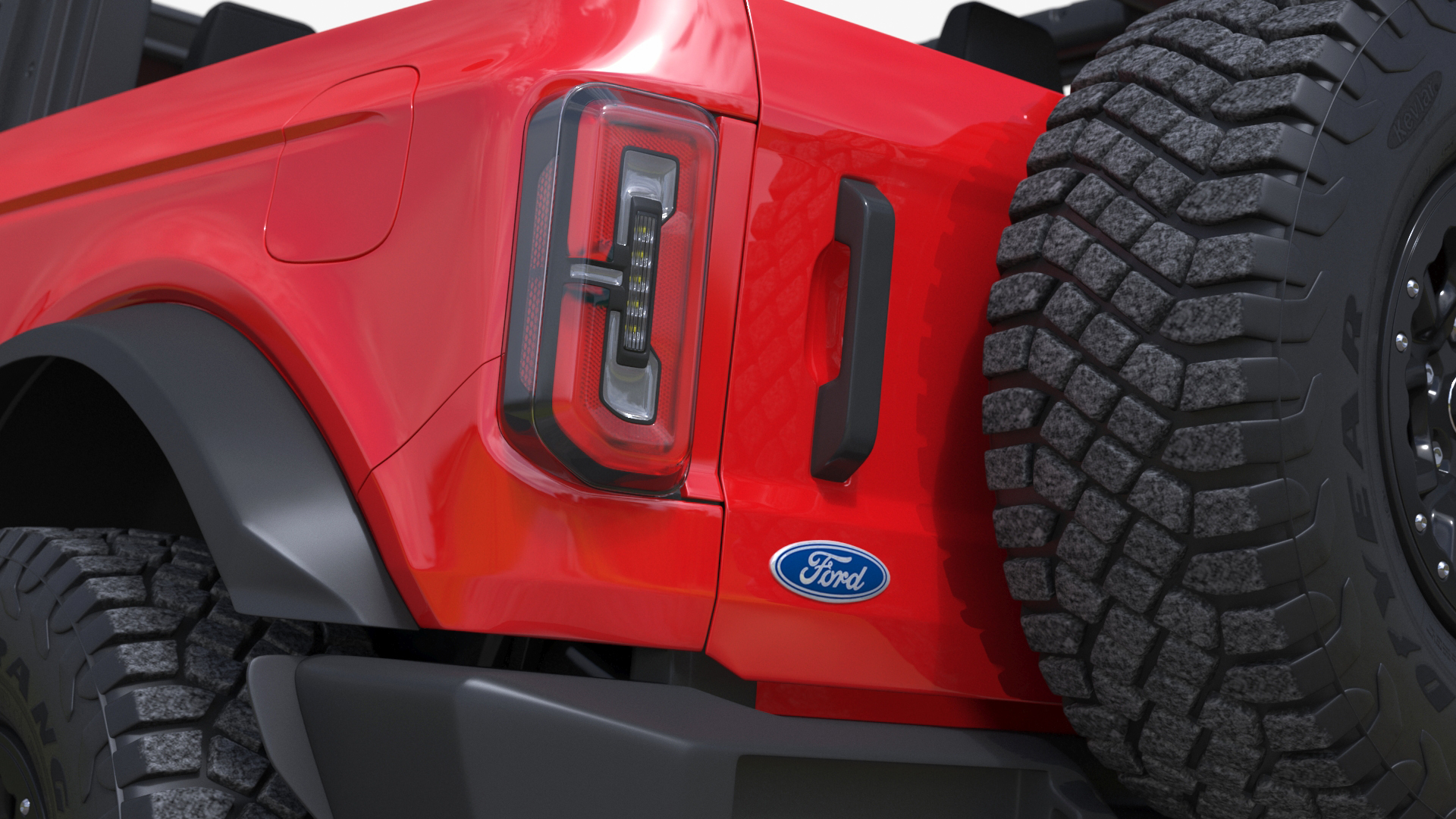 3D 4X4 Ford Bronco Two Door Race Red model
