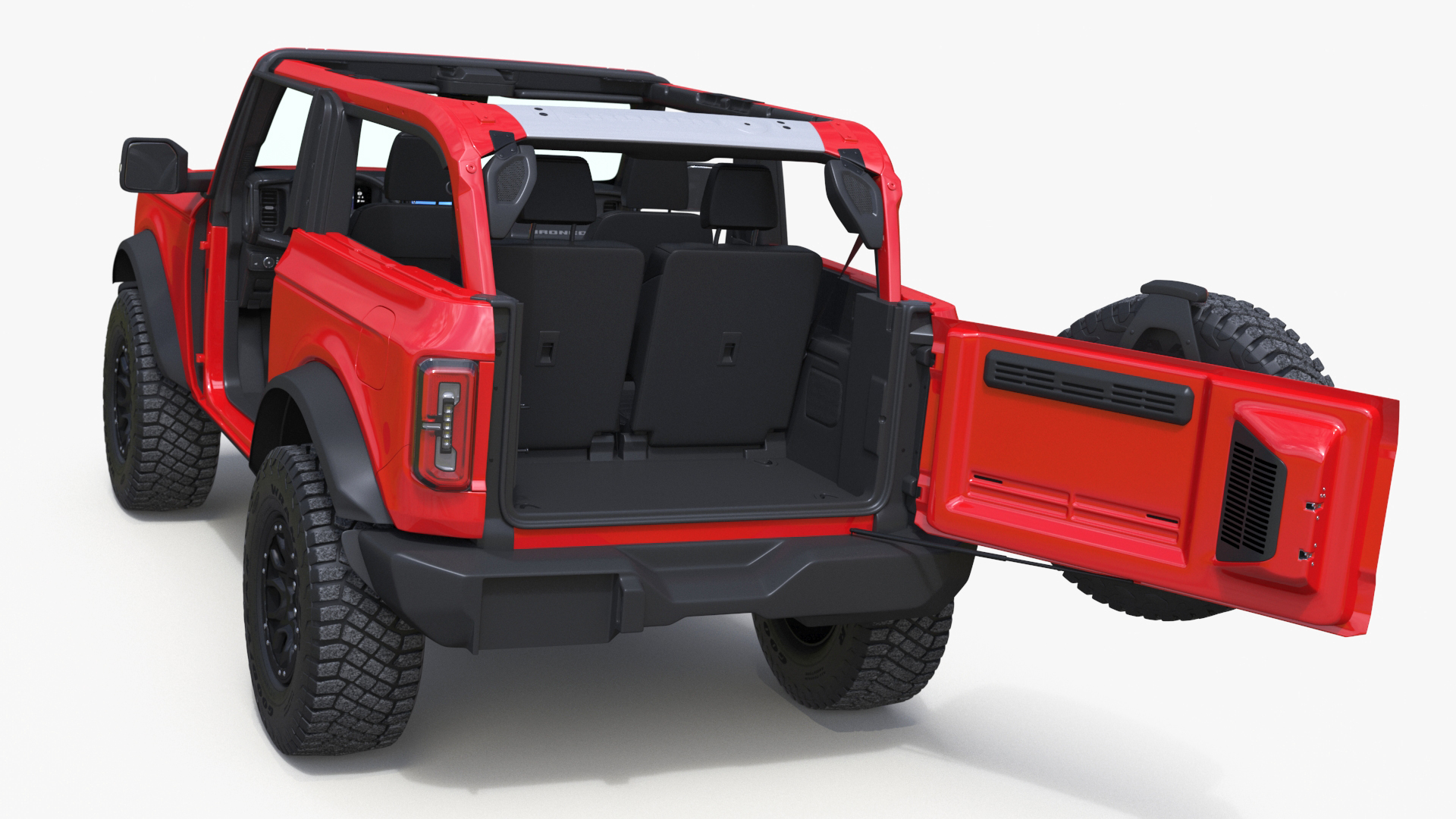 3D 4X4 Ford Bronco Two Door Race Red model