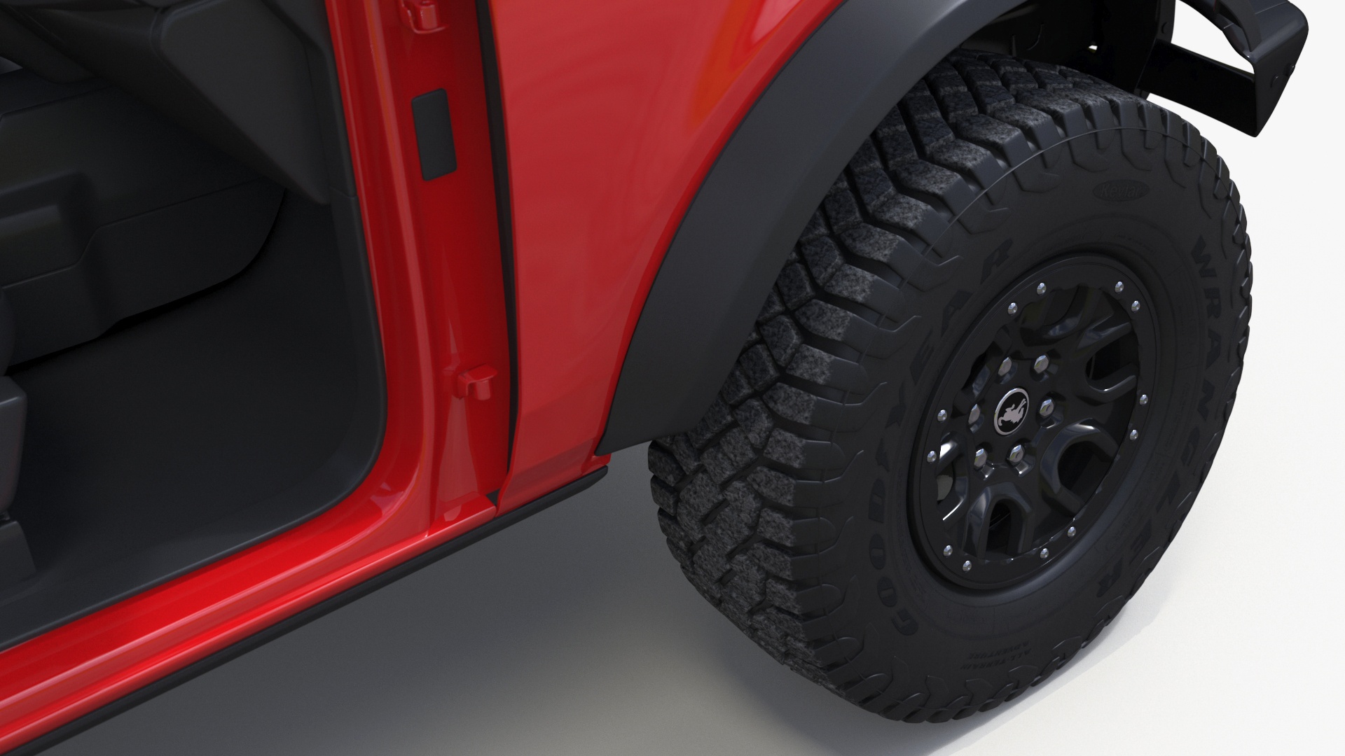 3D 4X4 Ford Bronco Two Door Race Red model