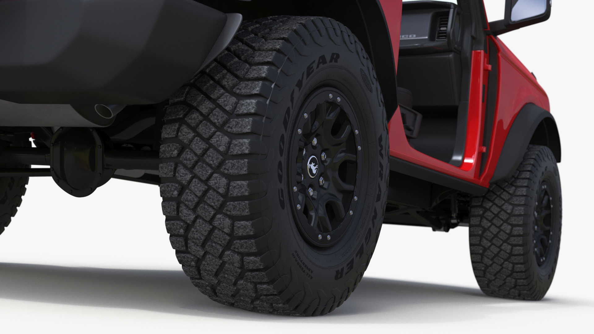 3D 4X4 Ford Bronco Two Door Race Red model
