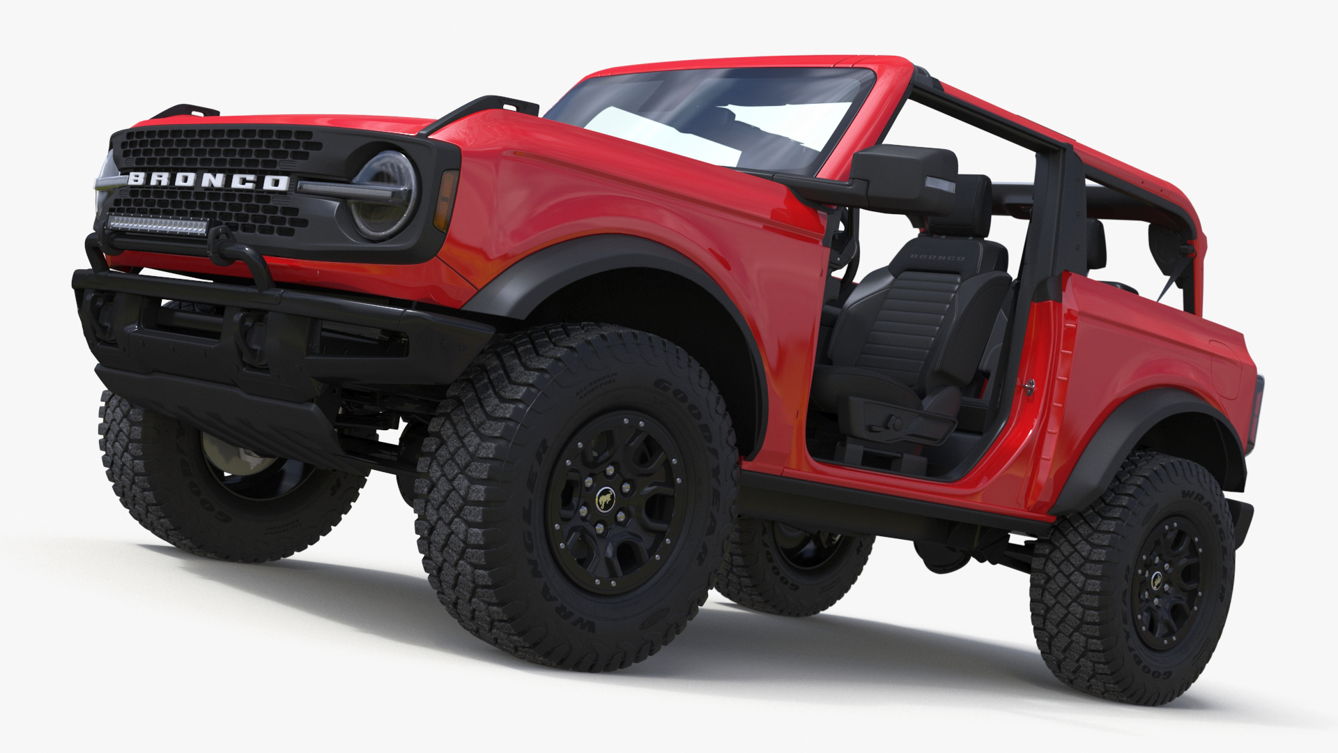 3D 4X4 Ford Bronco Two Door Race Red model