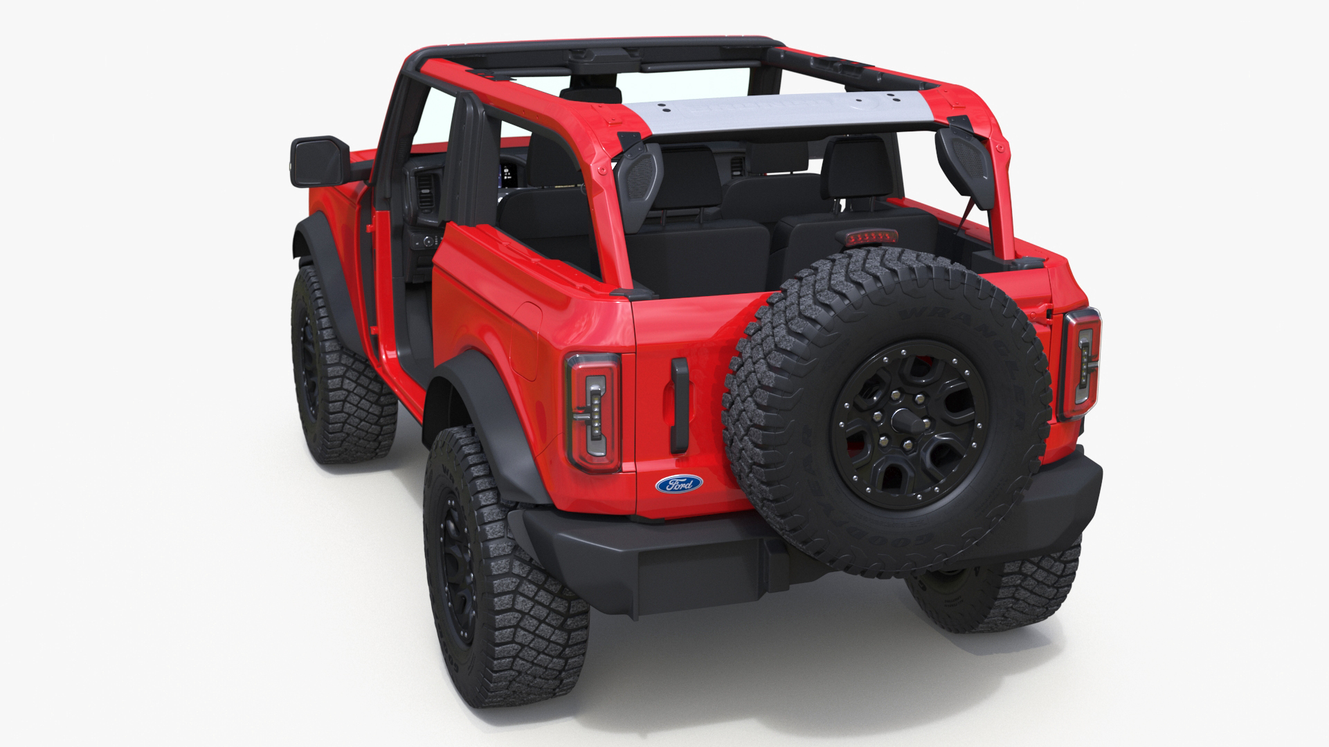 3D 4X4 Ford Bronco Two Door Race Red model