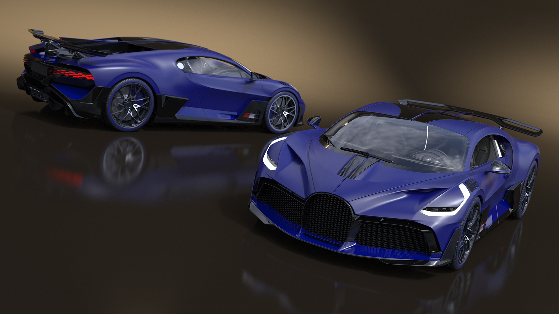 Supercar Coupe Blue 3D model