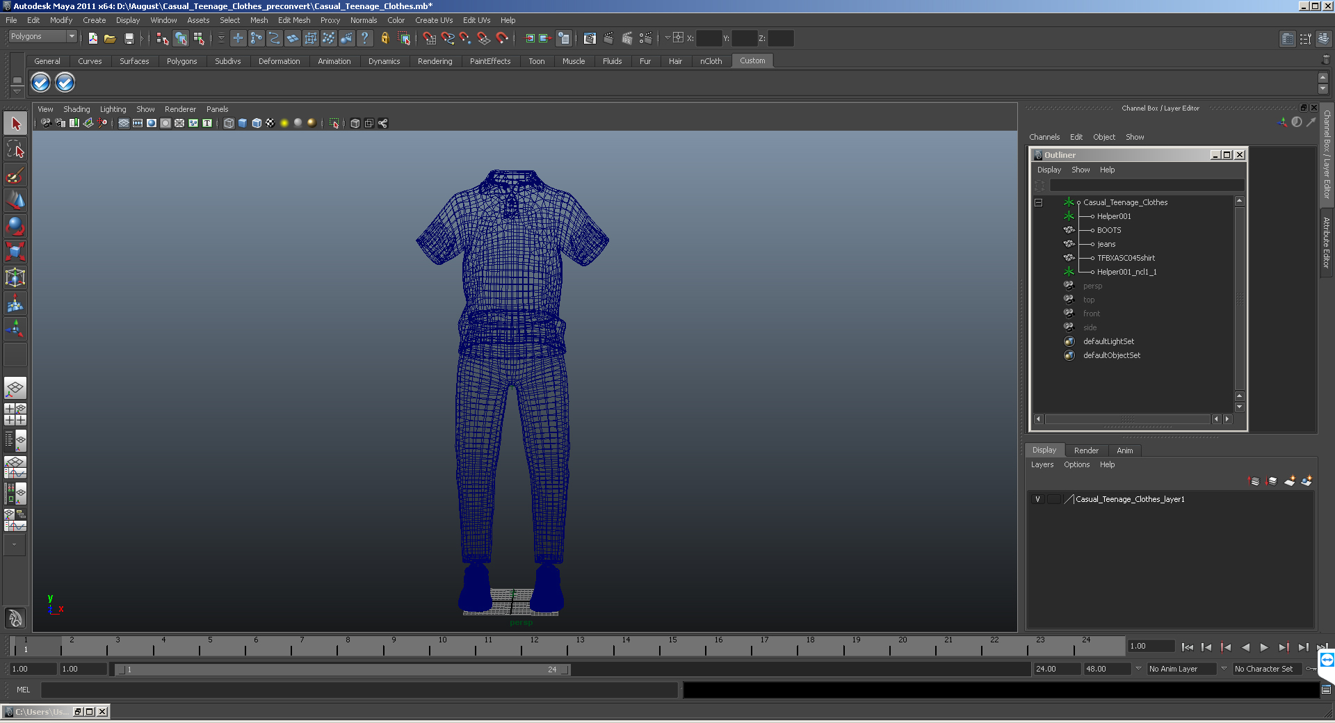 3D Casual Children Clothes model
