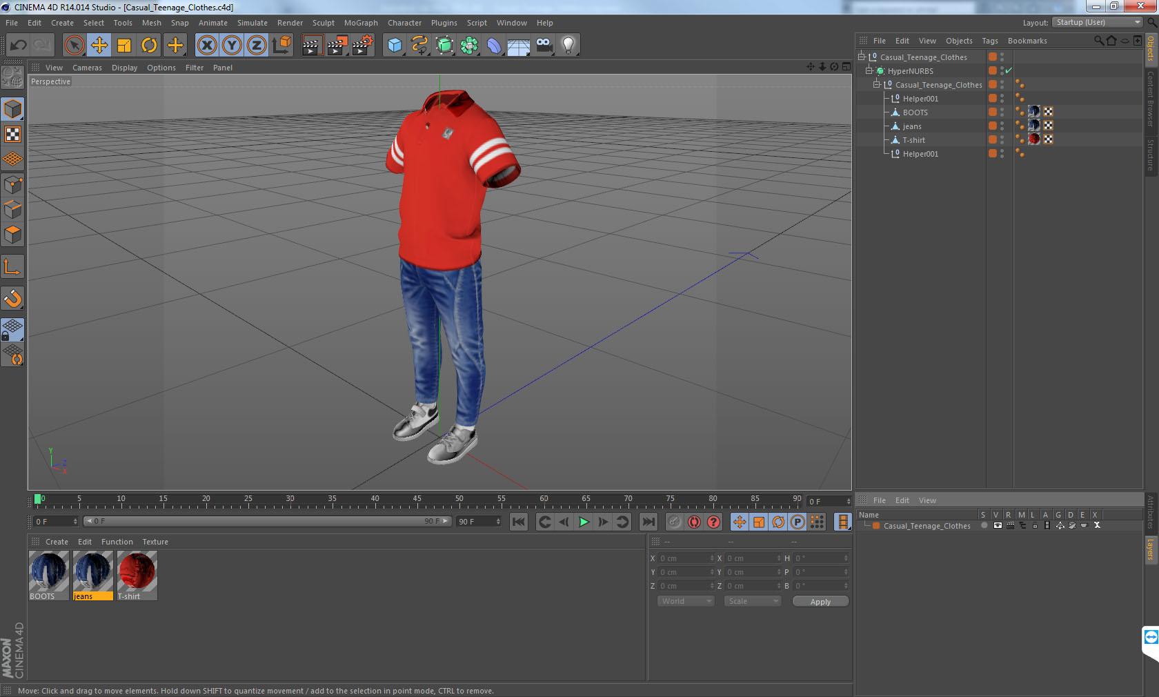 3D Casual Children Clothes model