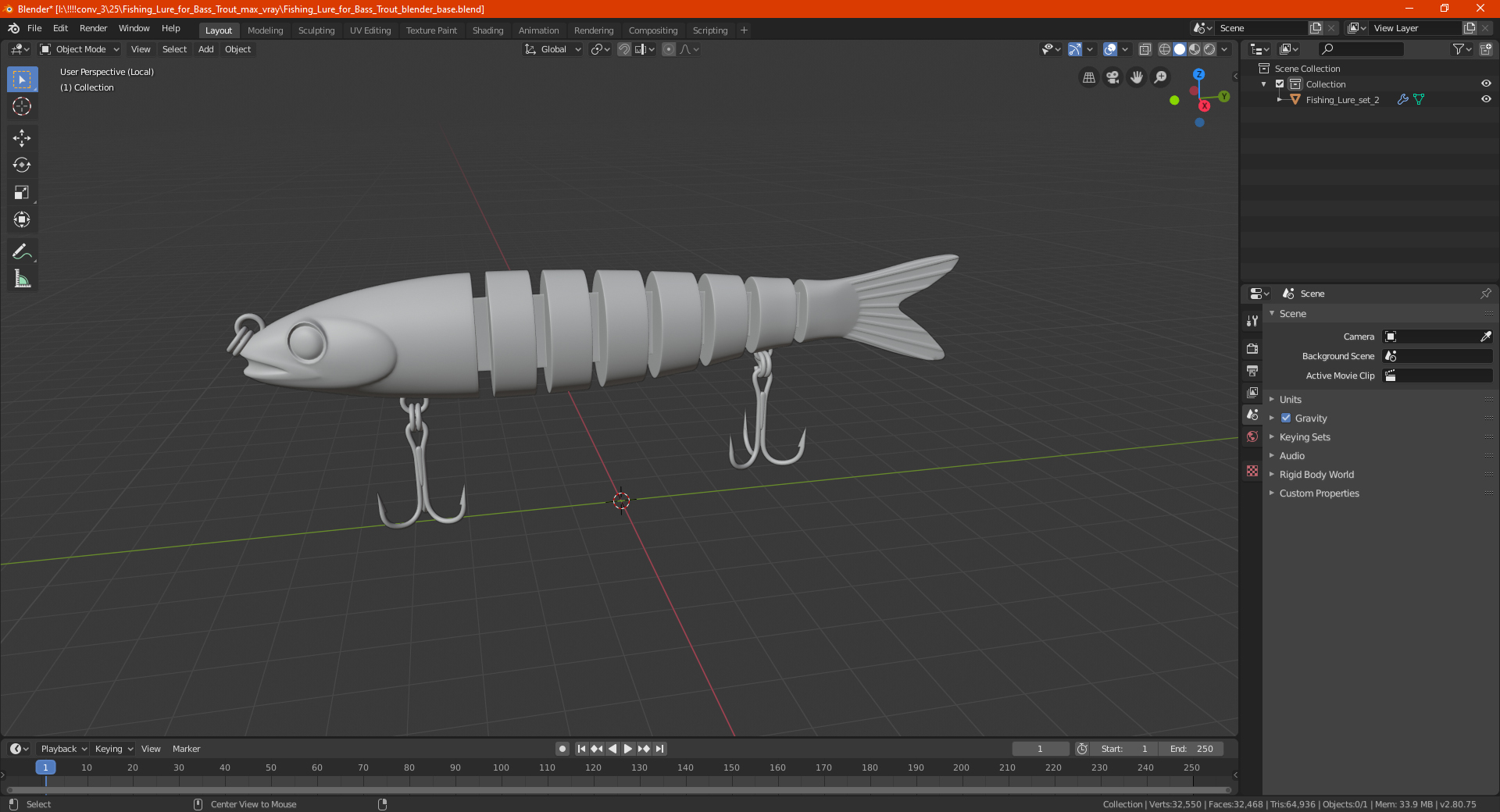 Fishing Lure for Bass Trout 3D