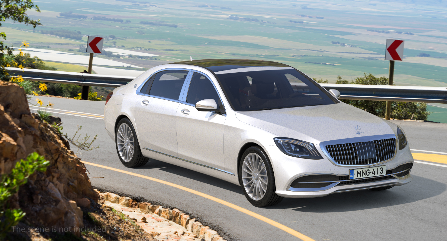 3D Mercedes S560 Maybach Rigged model