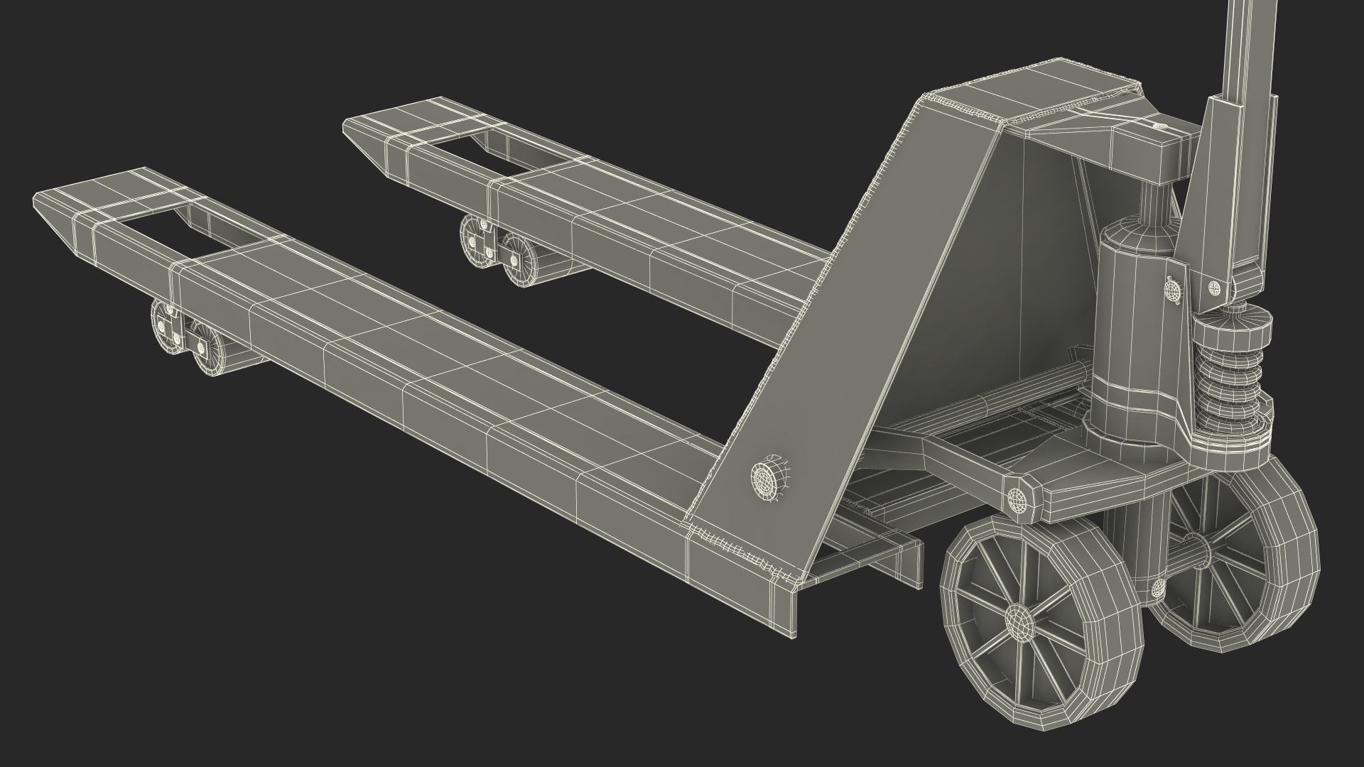3D model Pallet Jack with Wooden Pallet and Boxes