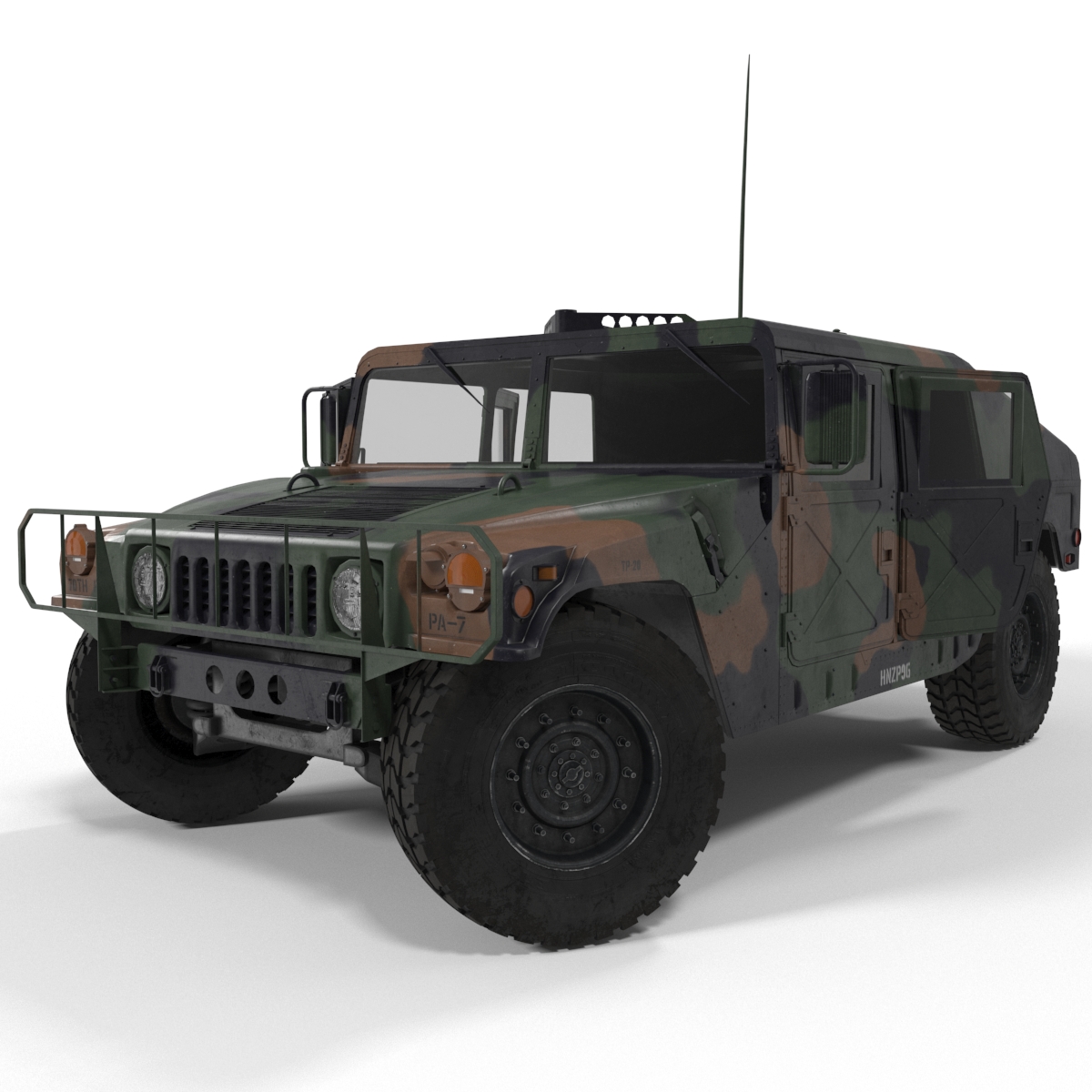 3D Military Off Road Utility Vehicle Humvee Rigged for Maya