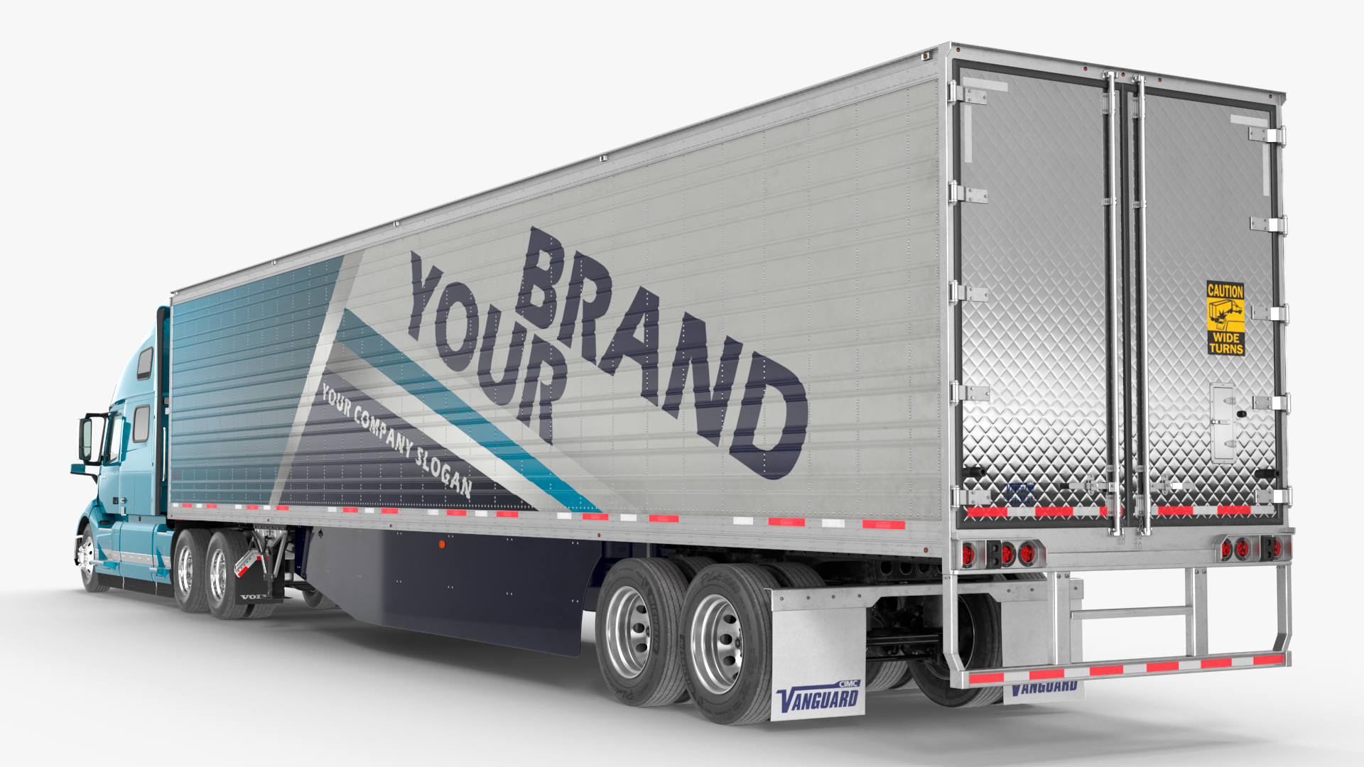 Volvo VNL 860 Truck with Reefer Trailer Your Brand Rigged 3D