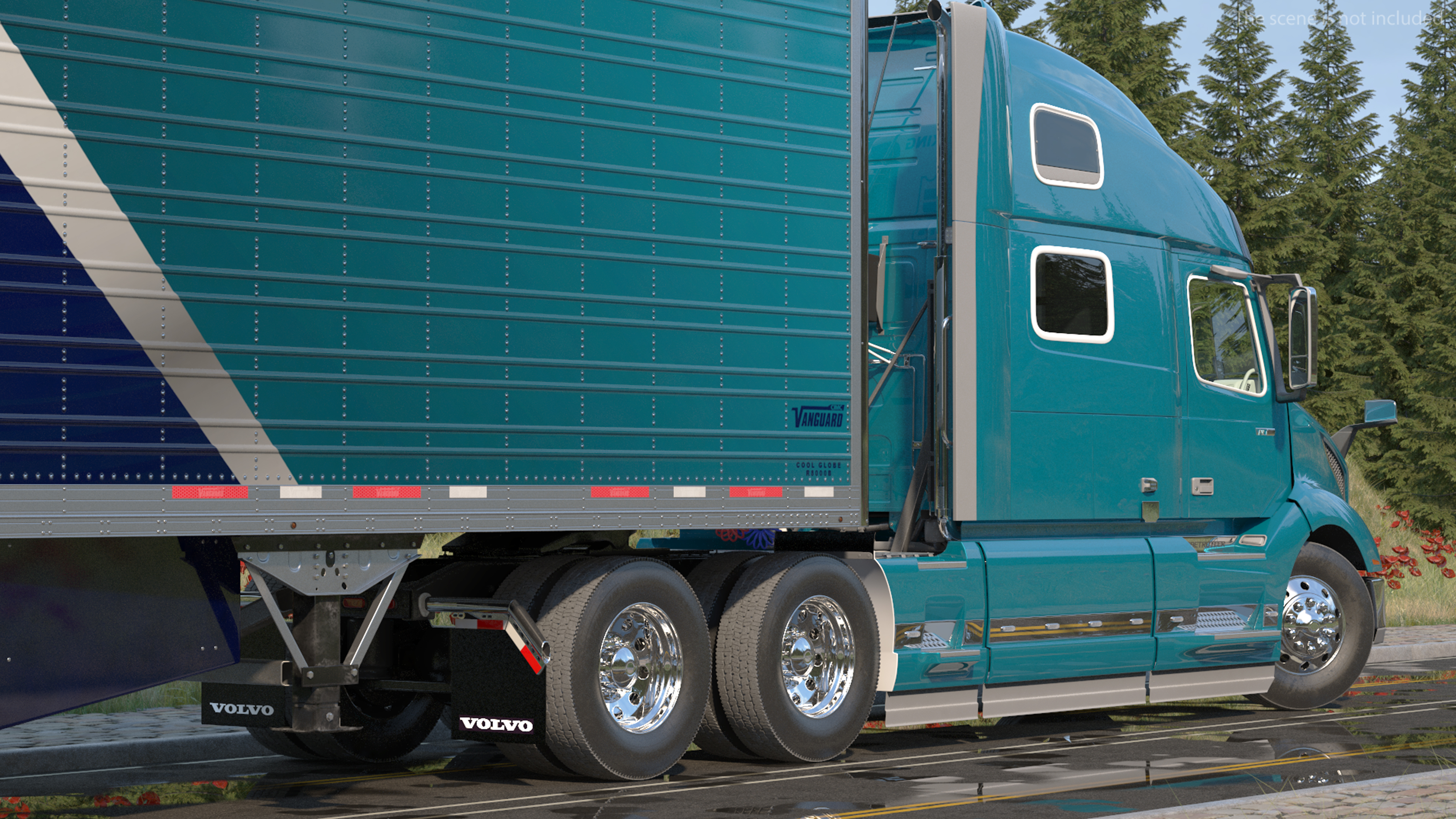 Volvo VNL 860 Truck with Reefer Trailer Your Brand Rigged 3D