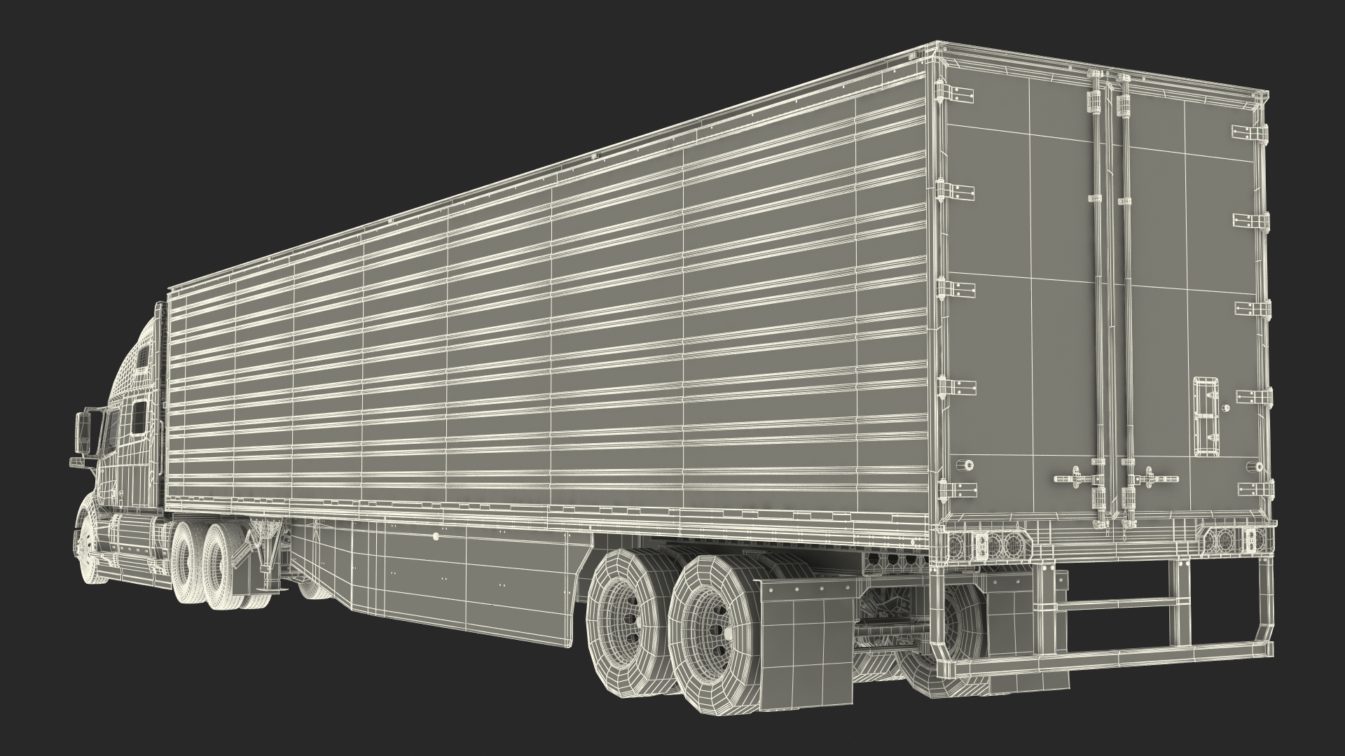 Volvo VNL 860 Truck with Reefer Trailer Your Brand Rigged 3D