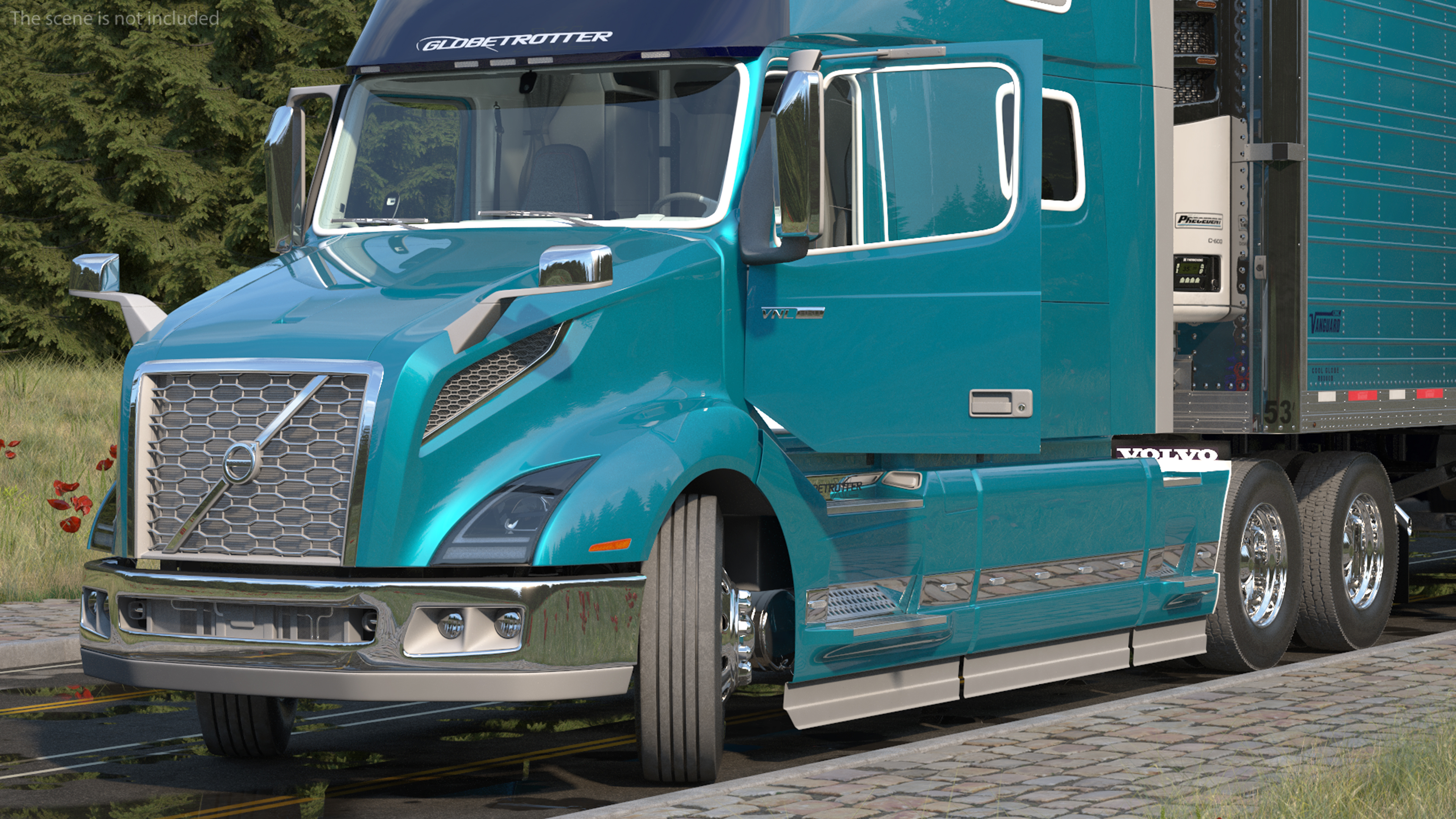 Volvo VNL 860 Truck with Reefer Trailer Your Brand Rigged 3D