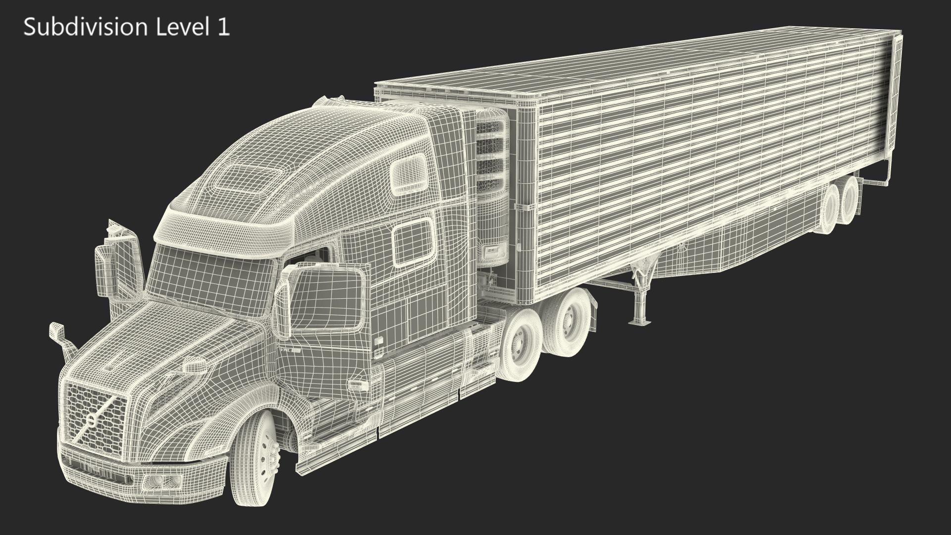 Volvo VNL 860 Truck with Reefer Trailer Your Brand Rigged 3D