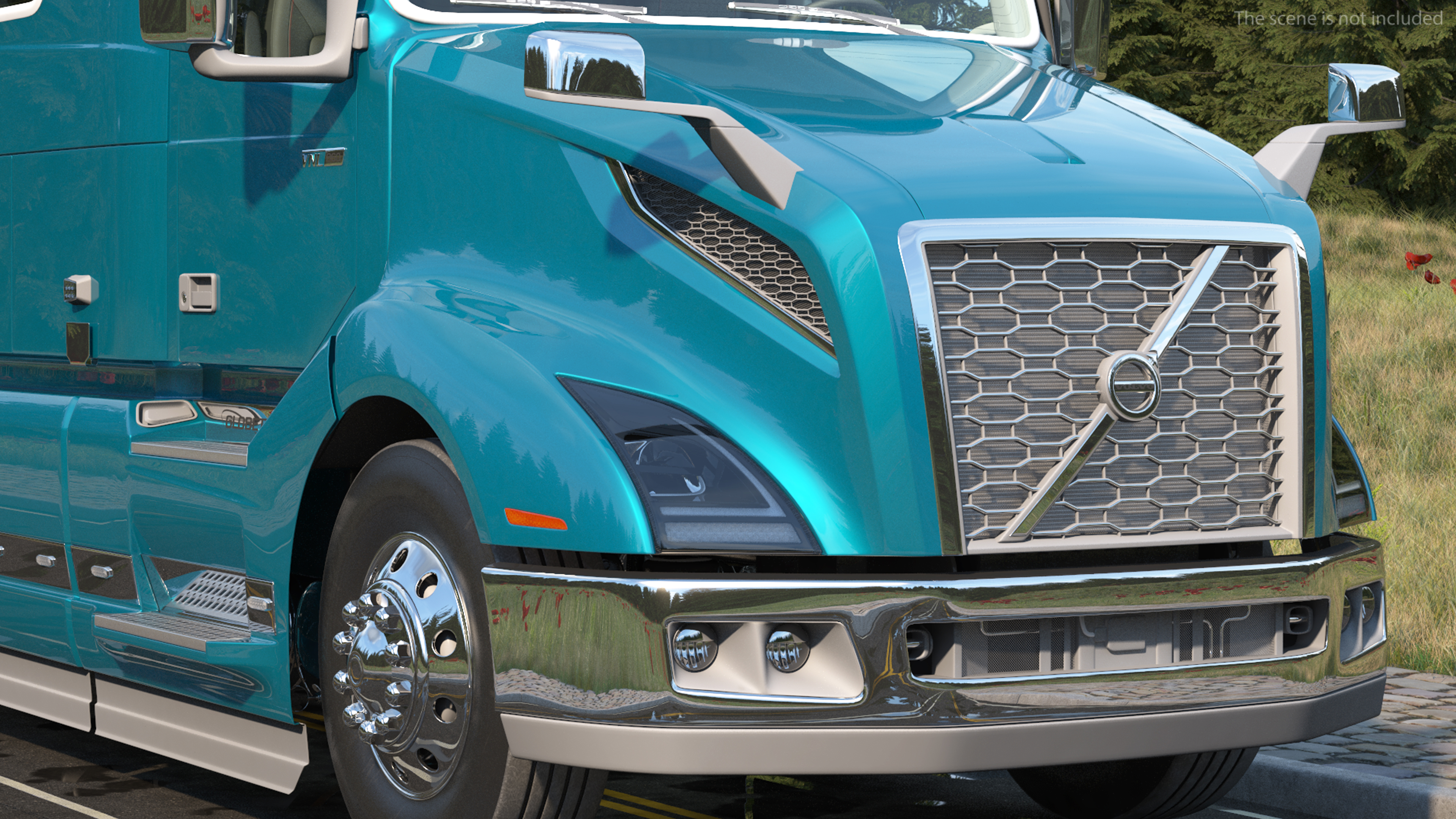 Volvo VNL 860 Truck with Reefer Trailer Your Brand Rigged 3D