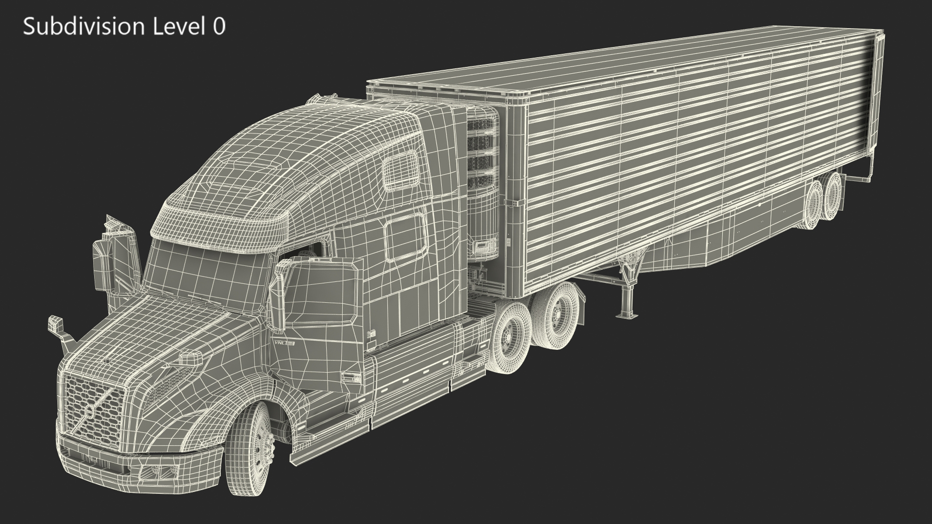 Volvo VNL 860 Truck with Reefer Trailer Your Brand Rigged 3D