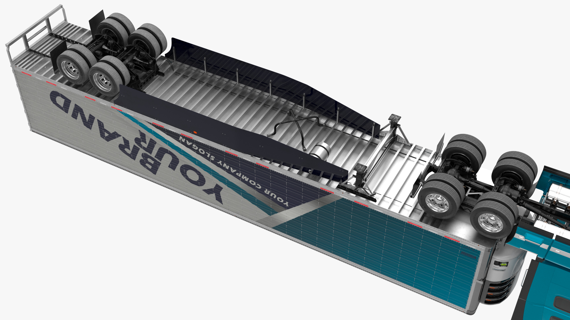 Volvo VNL 860 Truck with Reefer Trailer Your Brand Rigged 3D