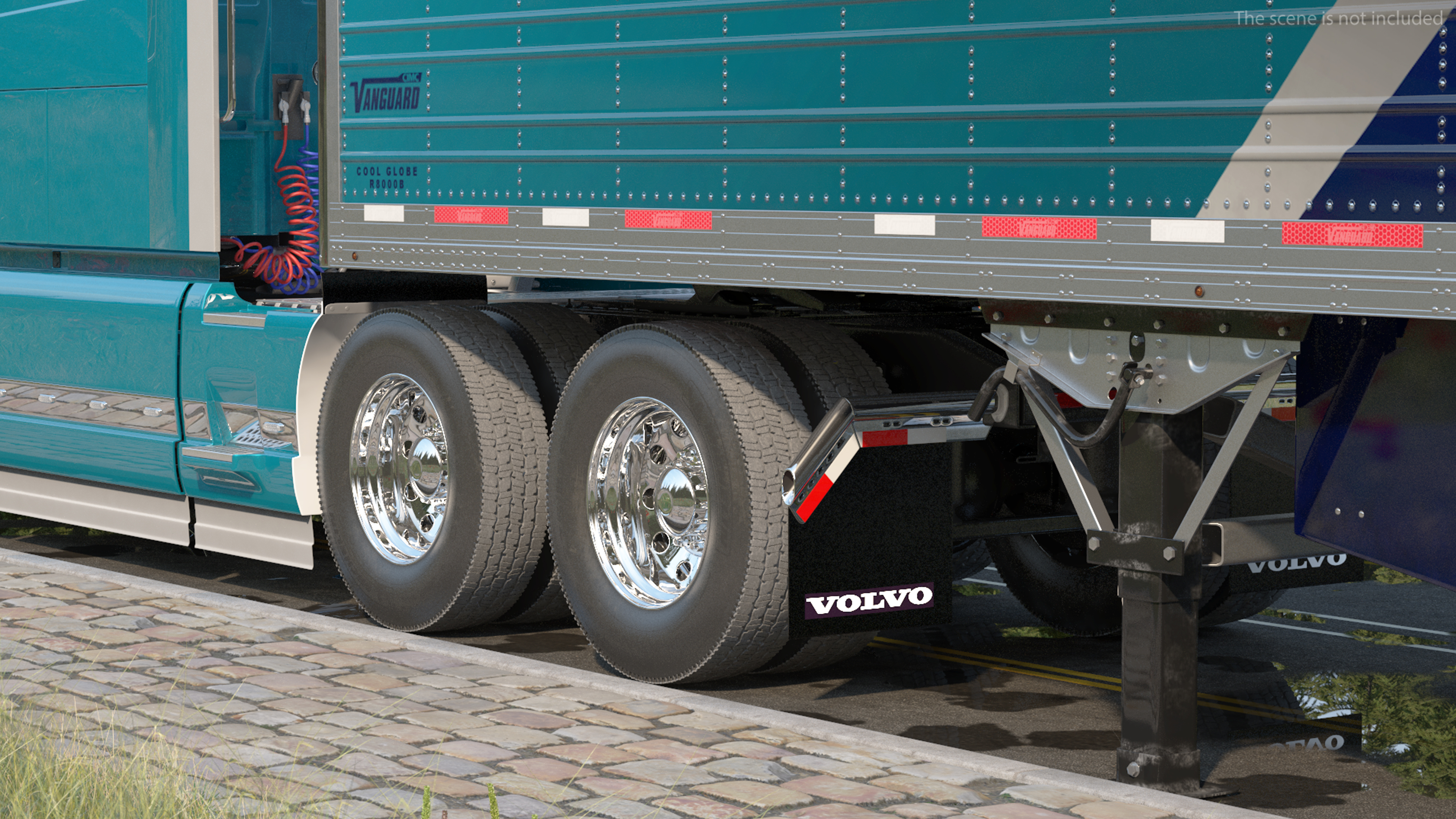 Volvo VNL 860 Truck with Reefer Trailer Your Brand Rigged 3D
